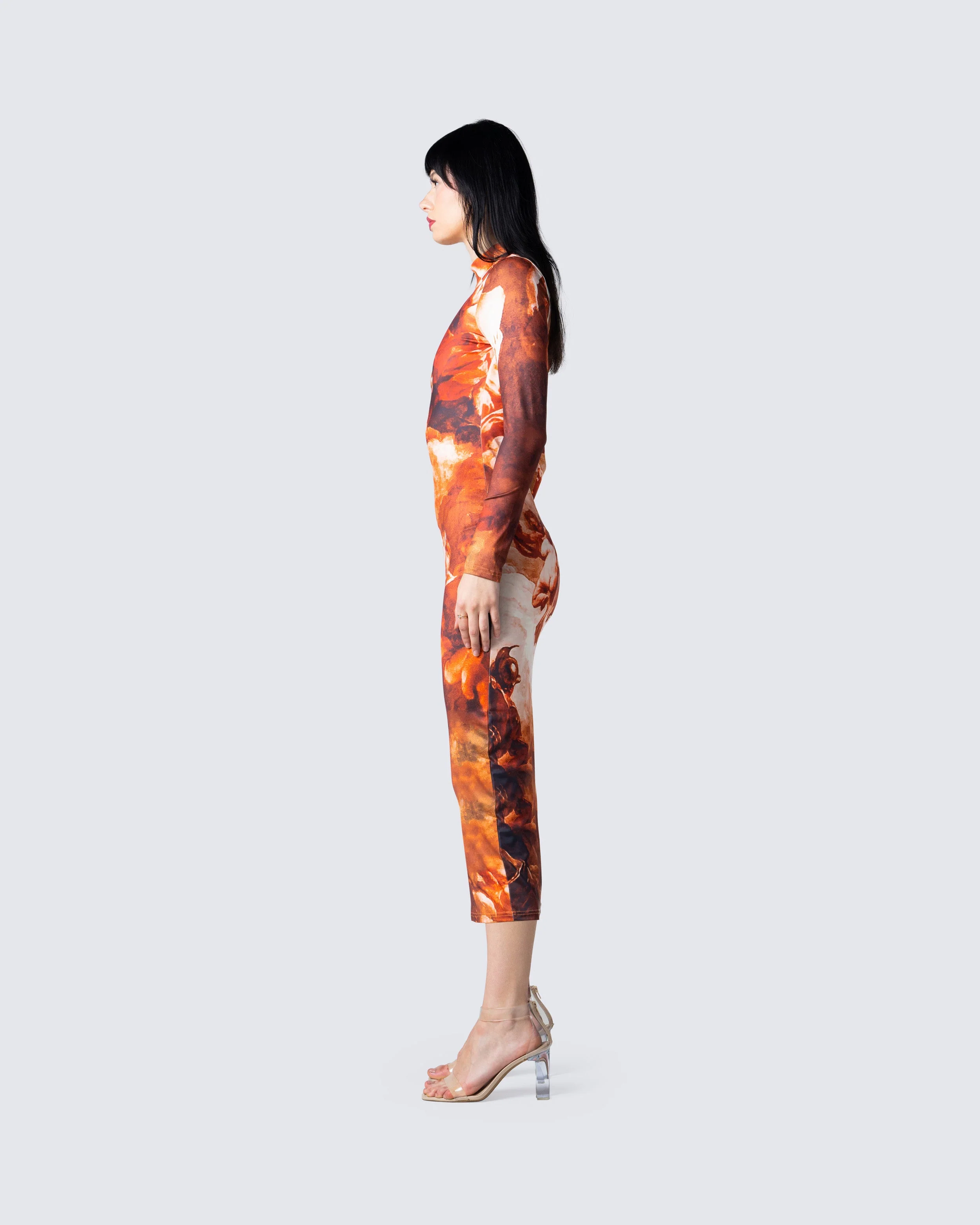 Gwen Renaissance Print Midi Dress - Image 5