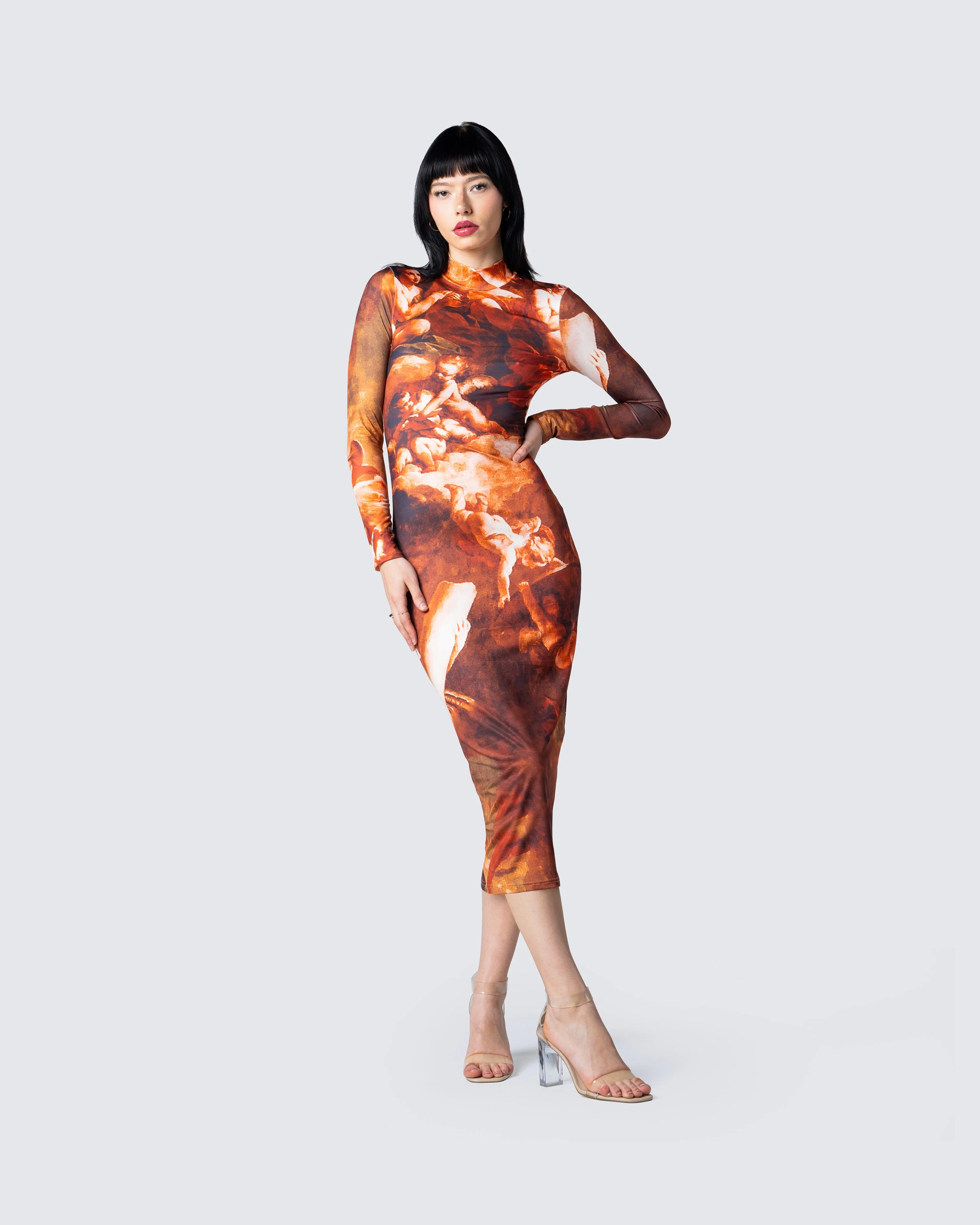 Gwen Renaissance Print Midi Dress - Image 7