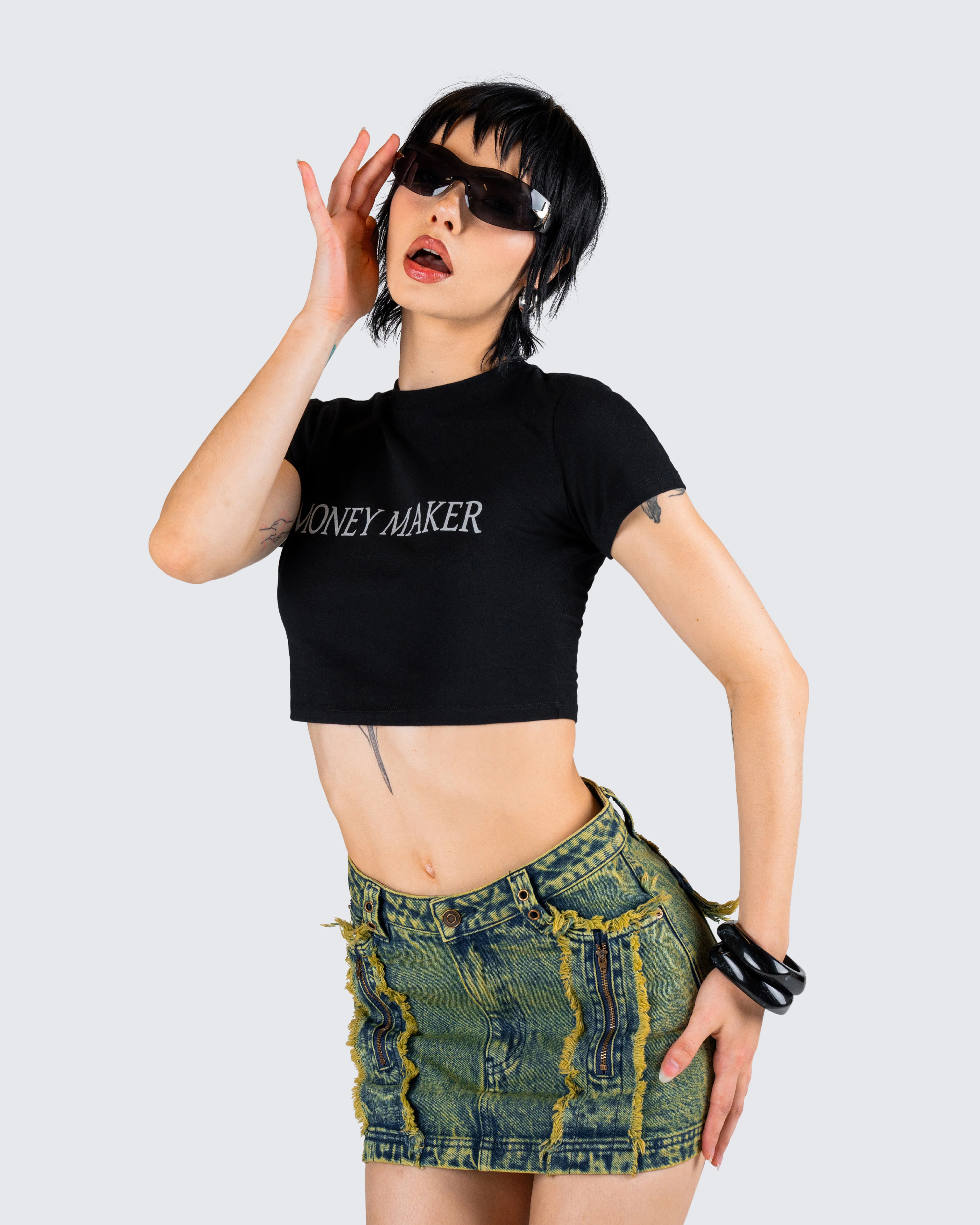 Gwendolyn Black Jersey Graphic Top - Image 8