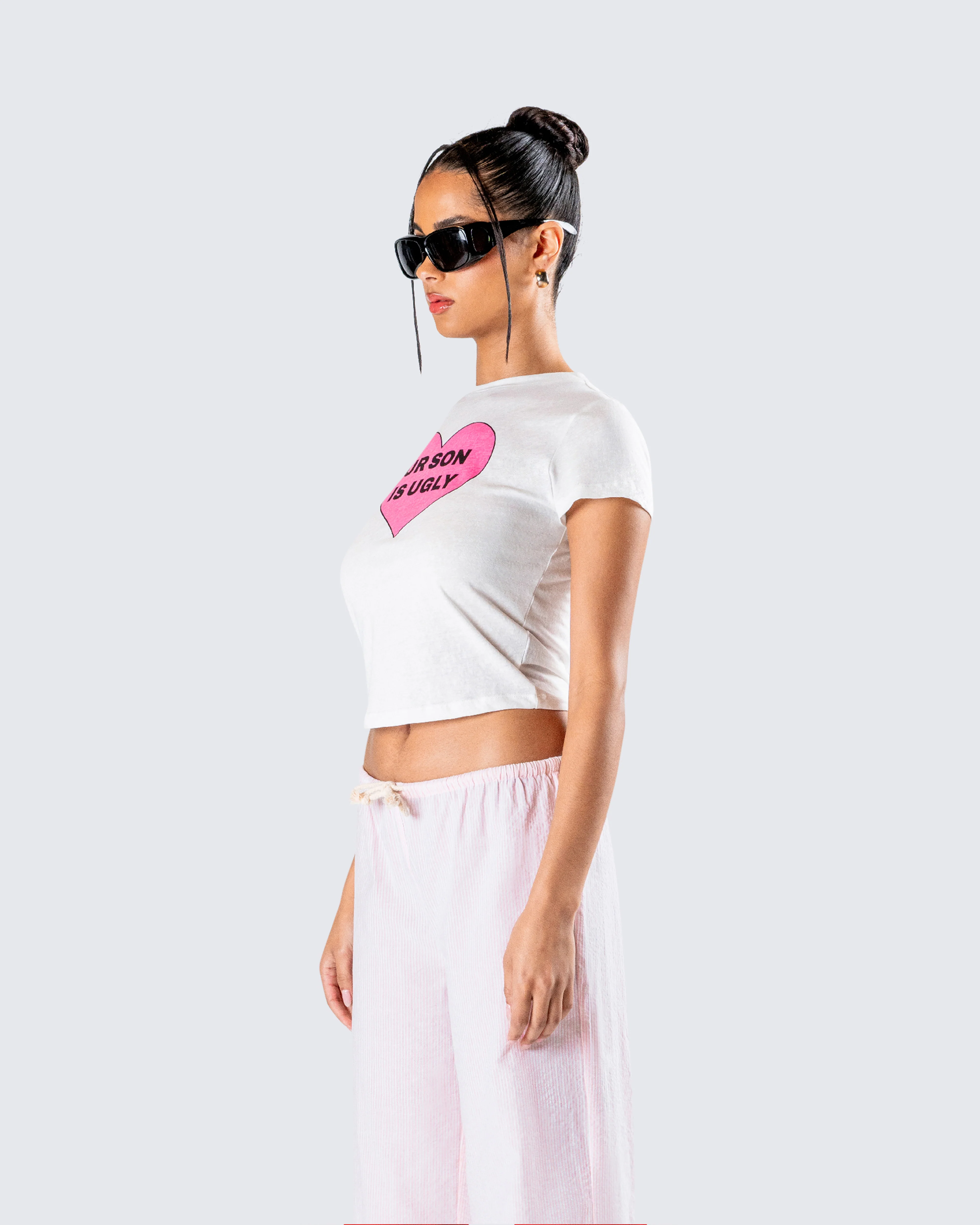 Gwyneth White Jersey Graphic Top - Image 5