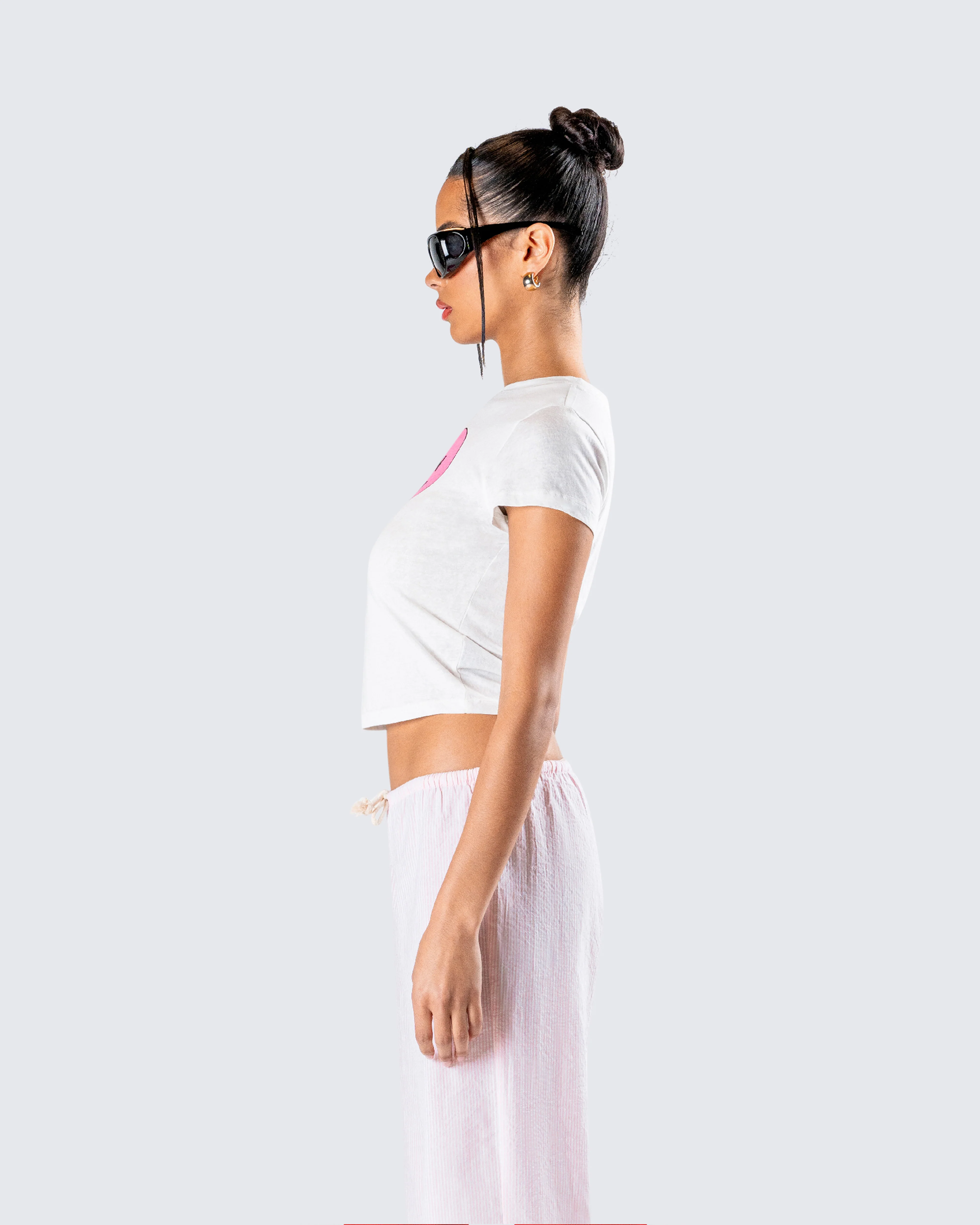 Gwyneth White Jersey Graphic Top - Image 6
