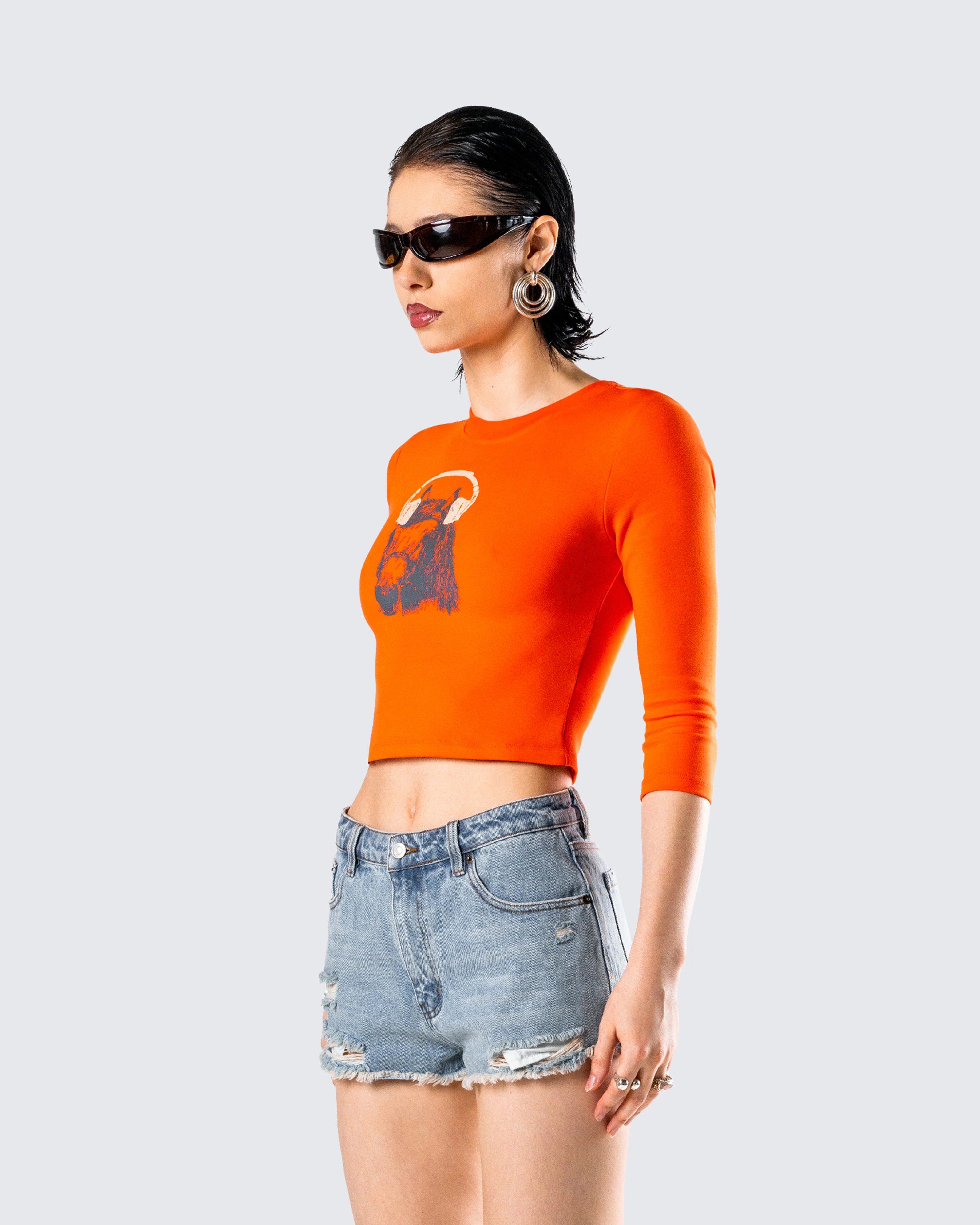 Hadleigh Orange Graphic Tee - Image 5