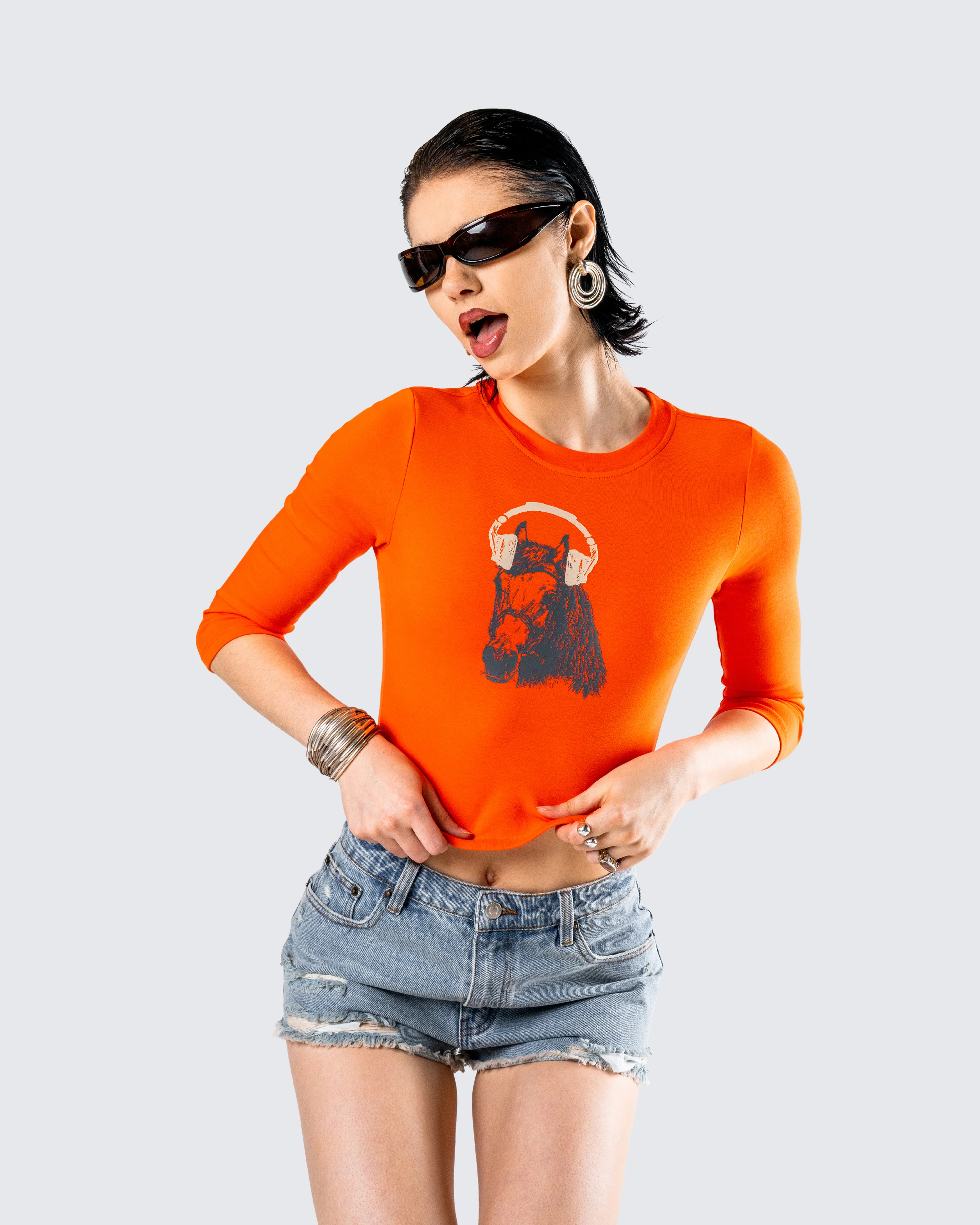 Hadleigh Orange Graphic Tee - Image 8