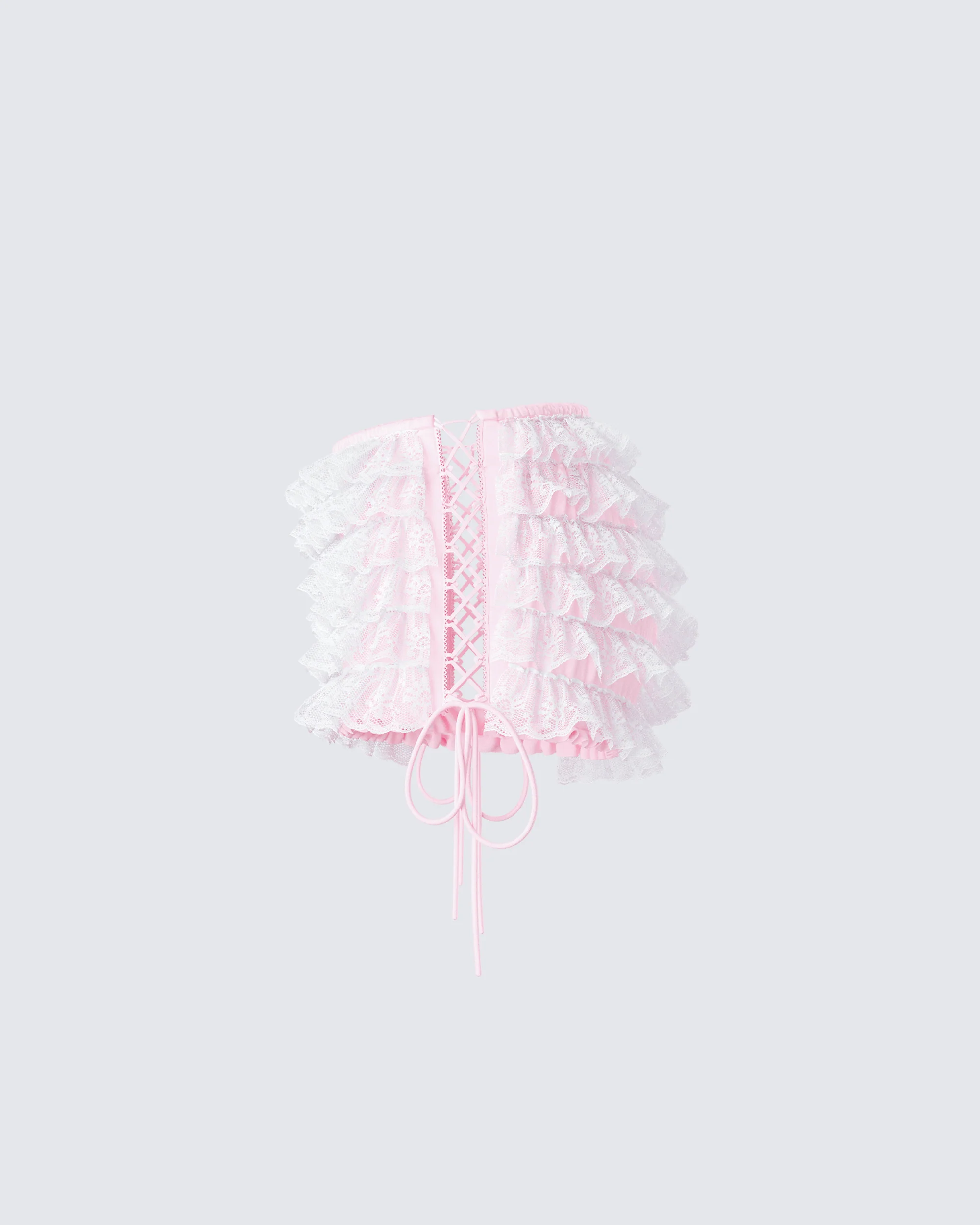 Hali Pink Lace Up Ruffle Micro Mini Short - Image 2
