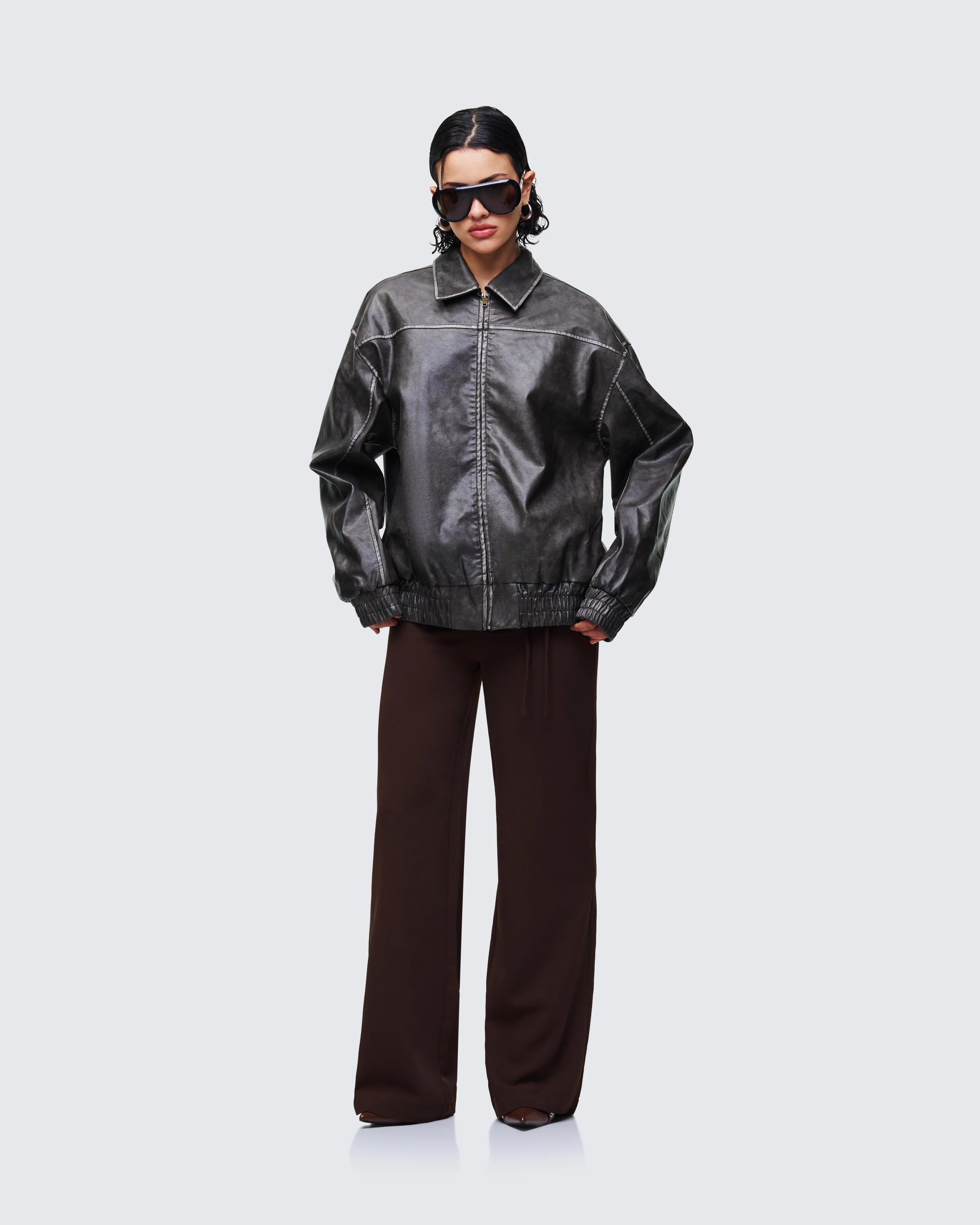 Hallow Brown Vegan Leather Jacket - Image 5