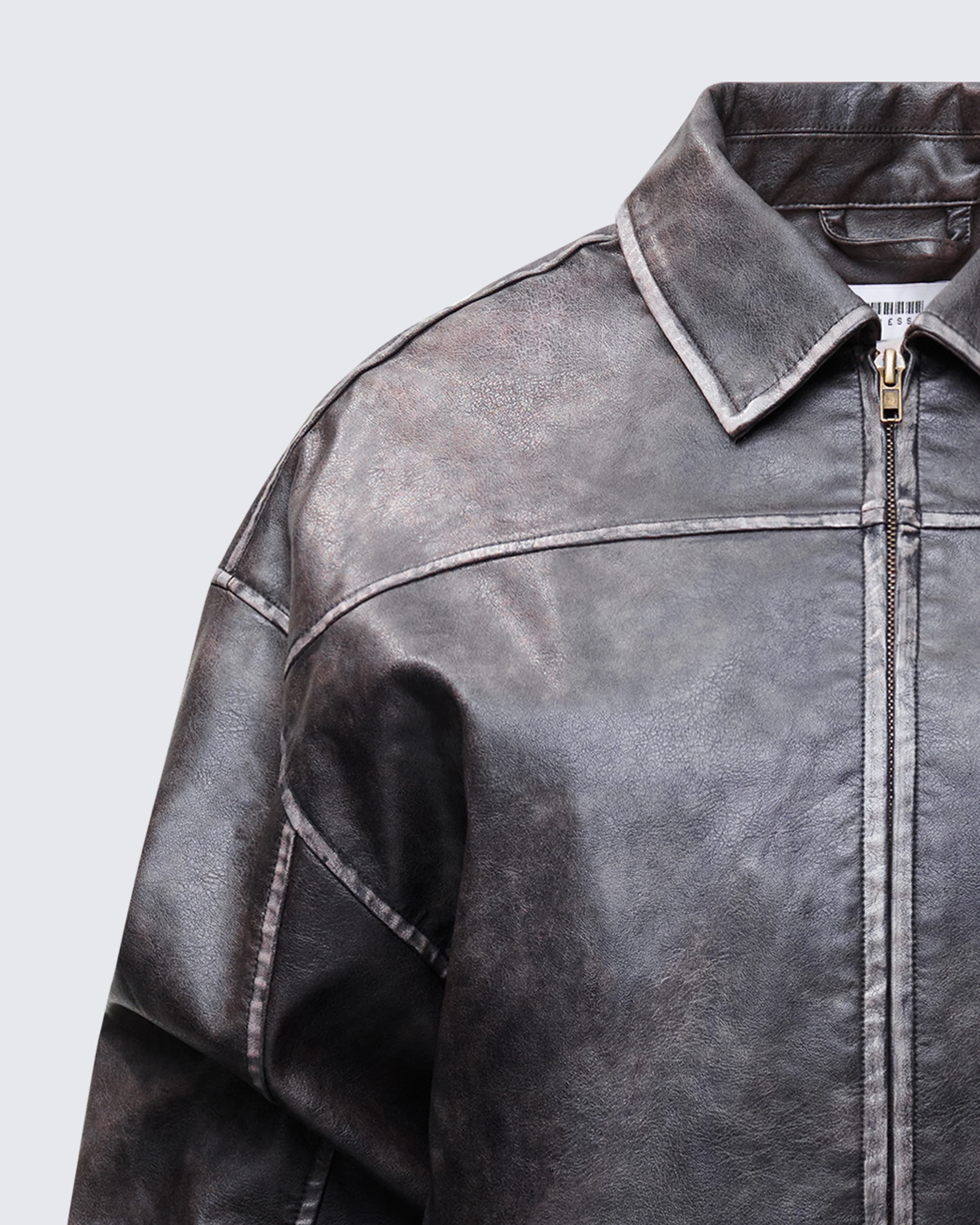 Hallow Brown Vegan Leather Jacket - Image 6