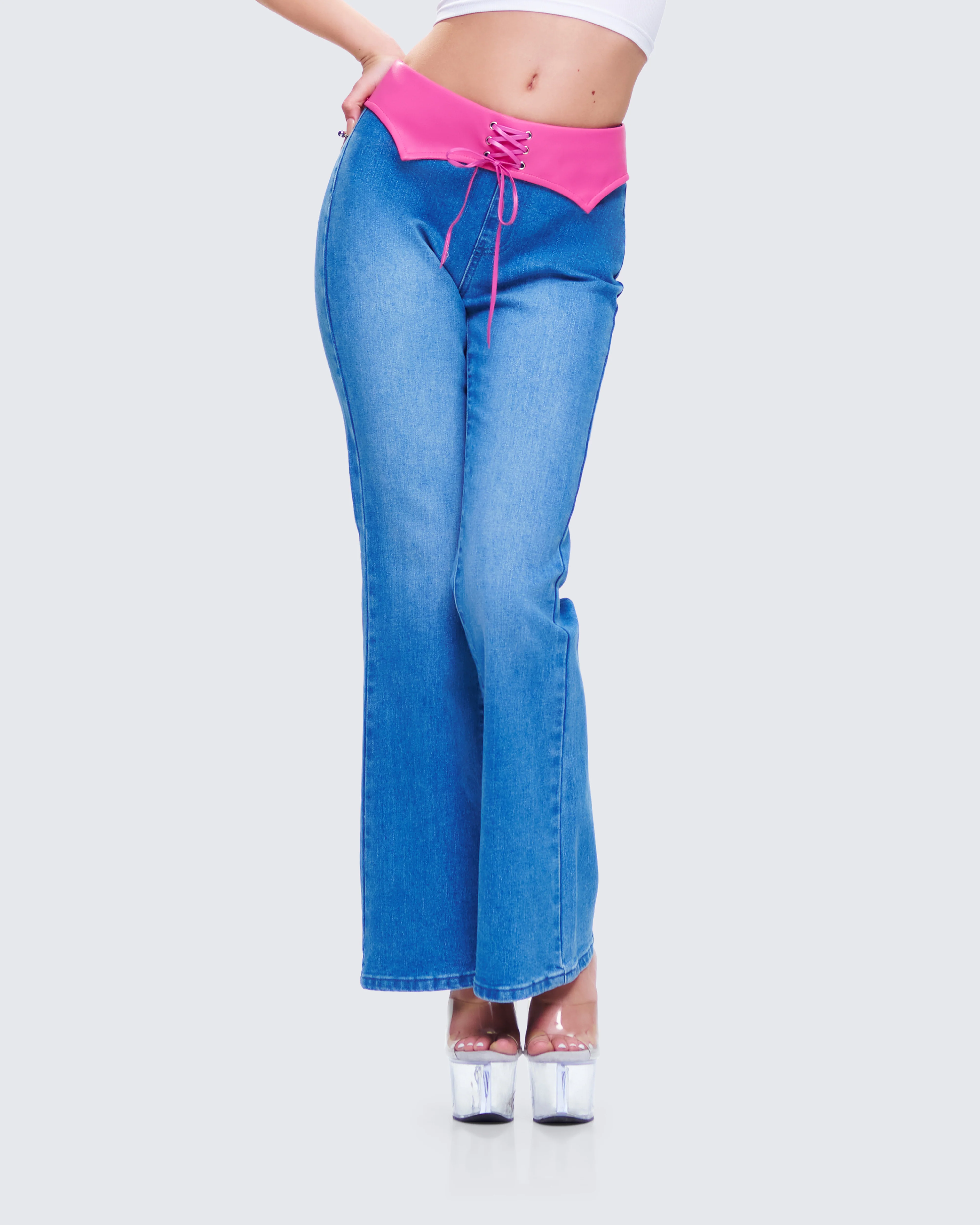 Hara Blue Low Rise Foldover Jean - Image 5