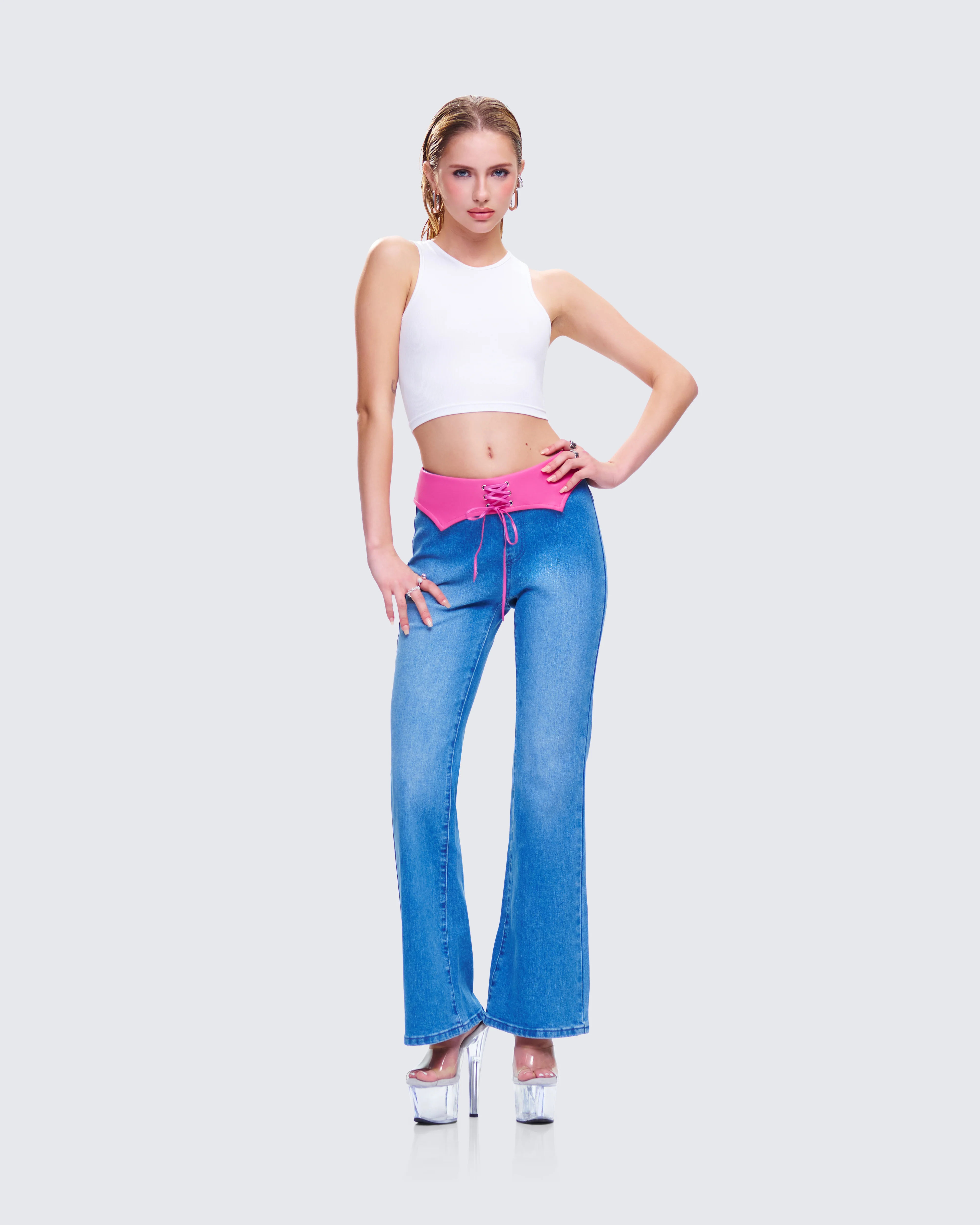 Hara Blue Low Rise Foldover Jean - Image 8