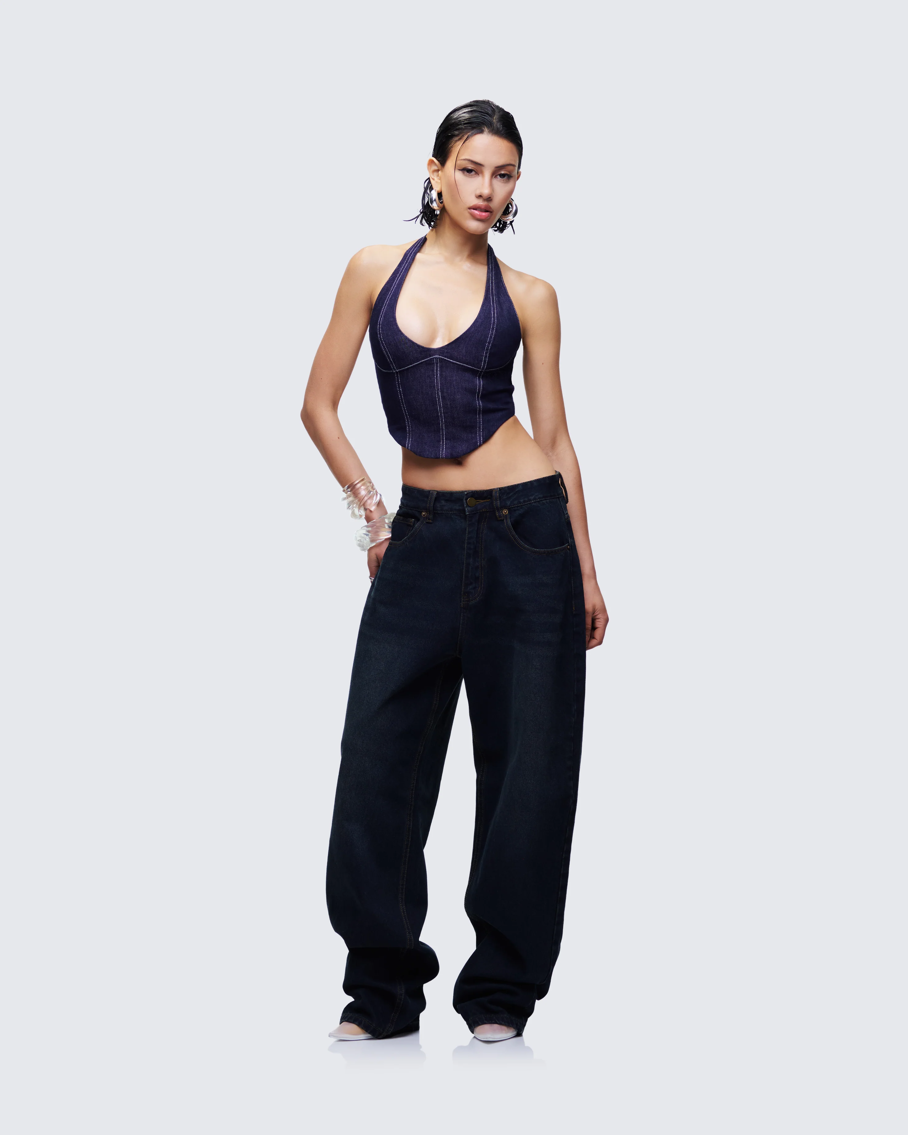 Harley Blue Denim Halter Top - Image 5