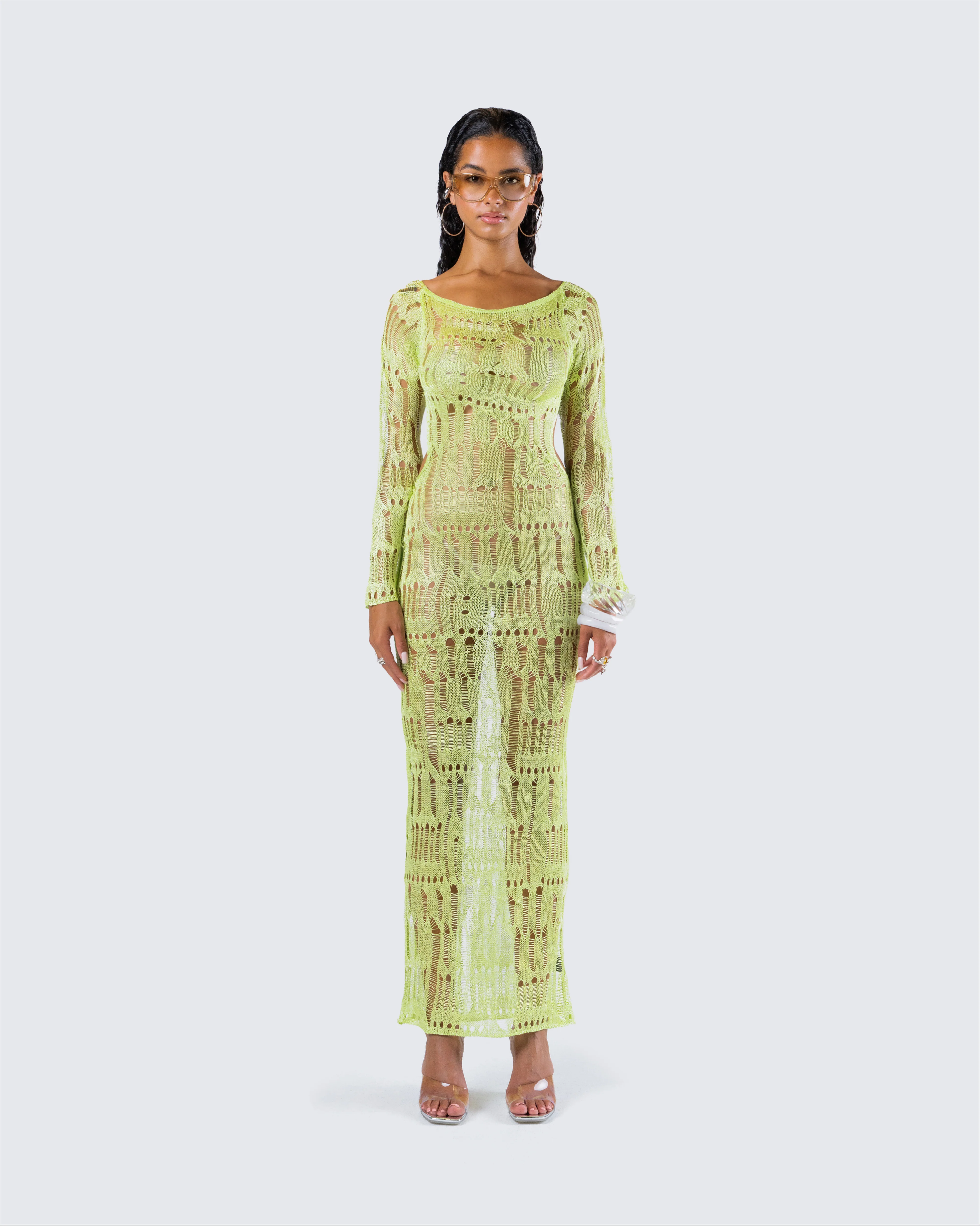 Hartley Green Open Knit Maxi Dress - Image 4