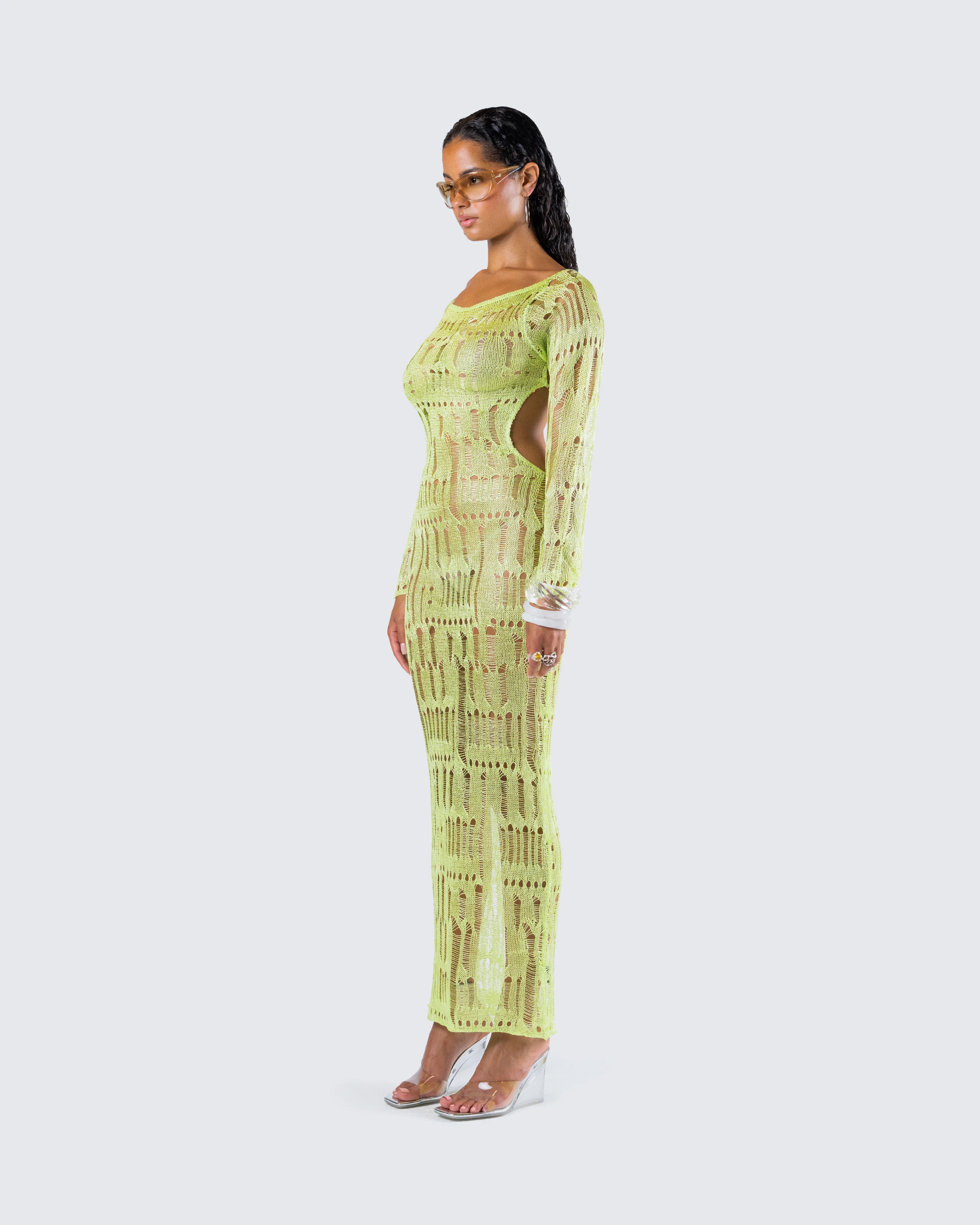 Hartley Green Open Knit Maxi Dress - Image 5