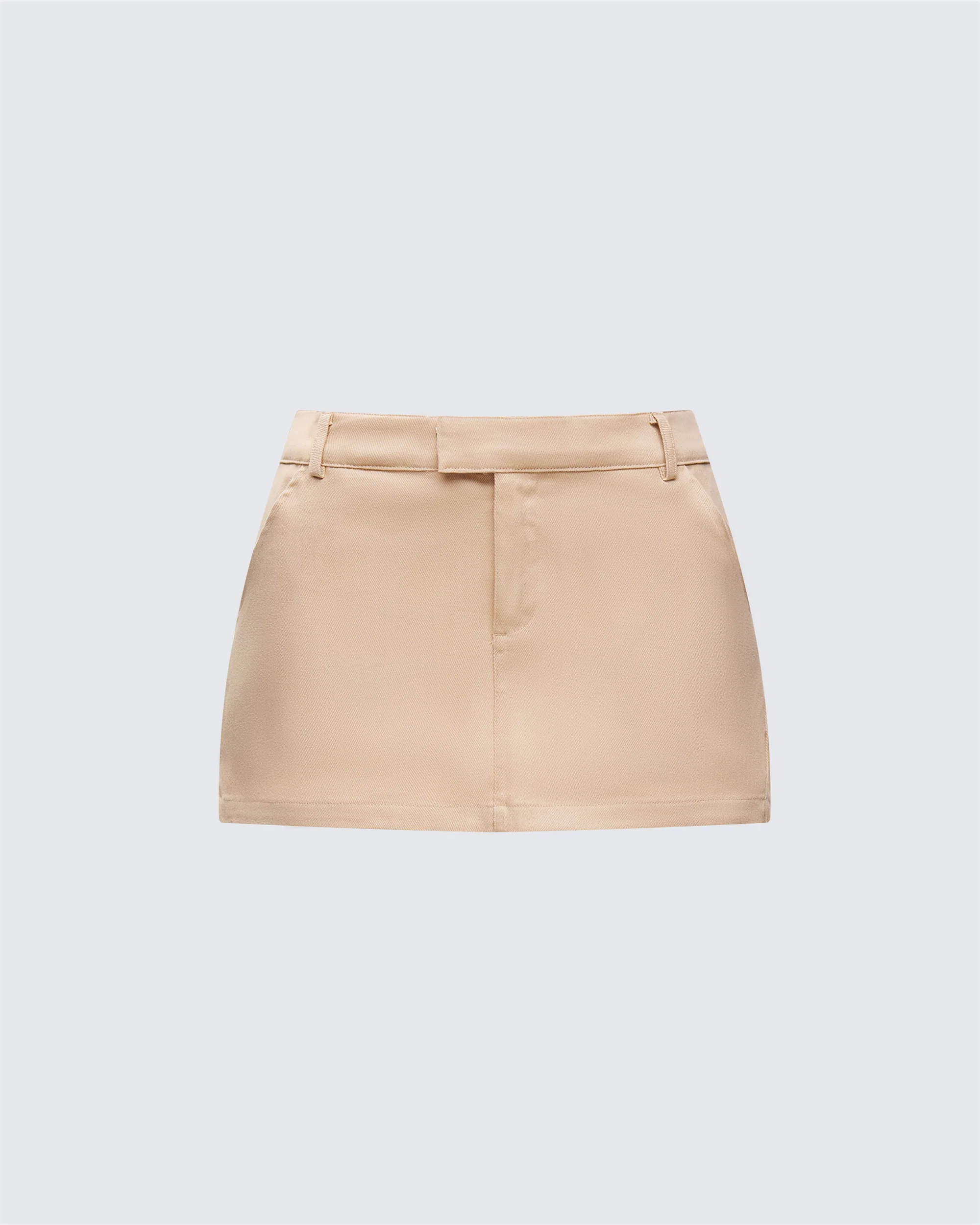 Harwell Tan Twill Mini Skirt