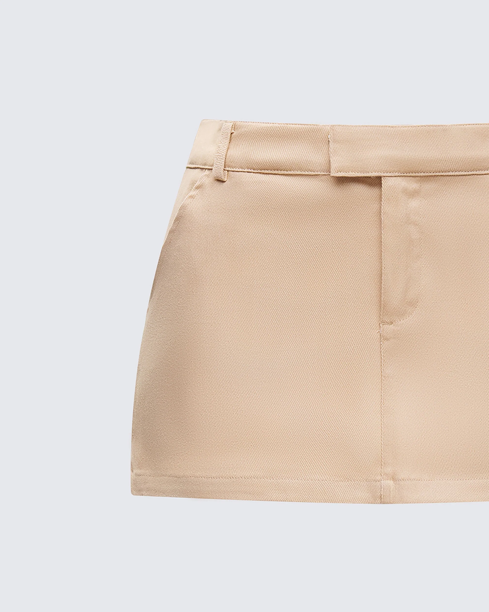 Harwell Tan Twill Mini Skirt - Image 8