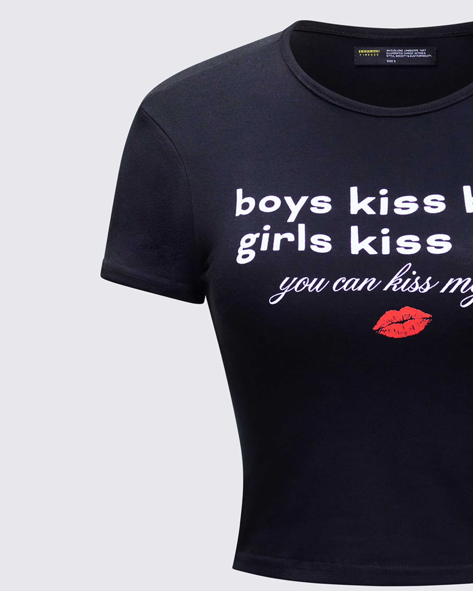 Hema Black Slogan Baby Tee - Image 6