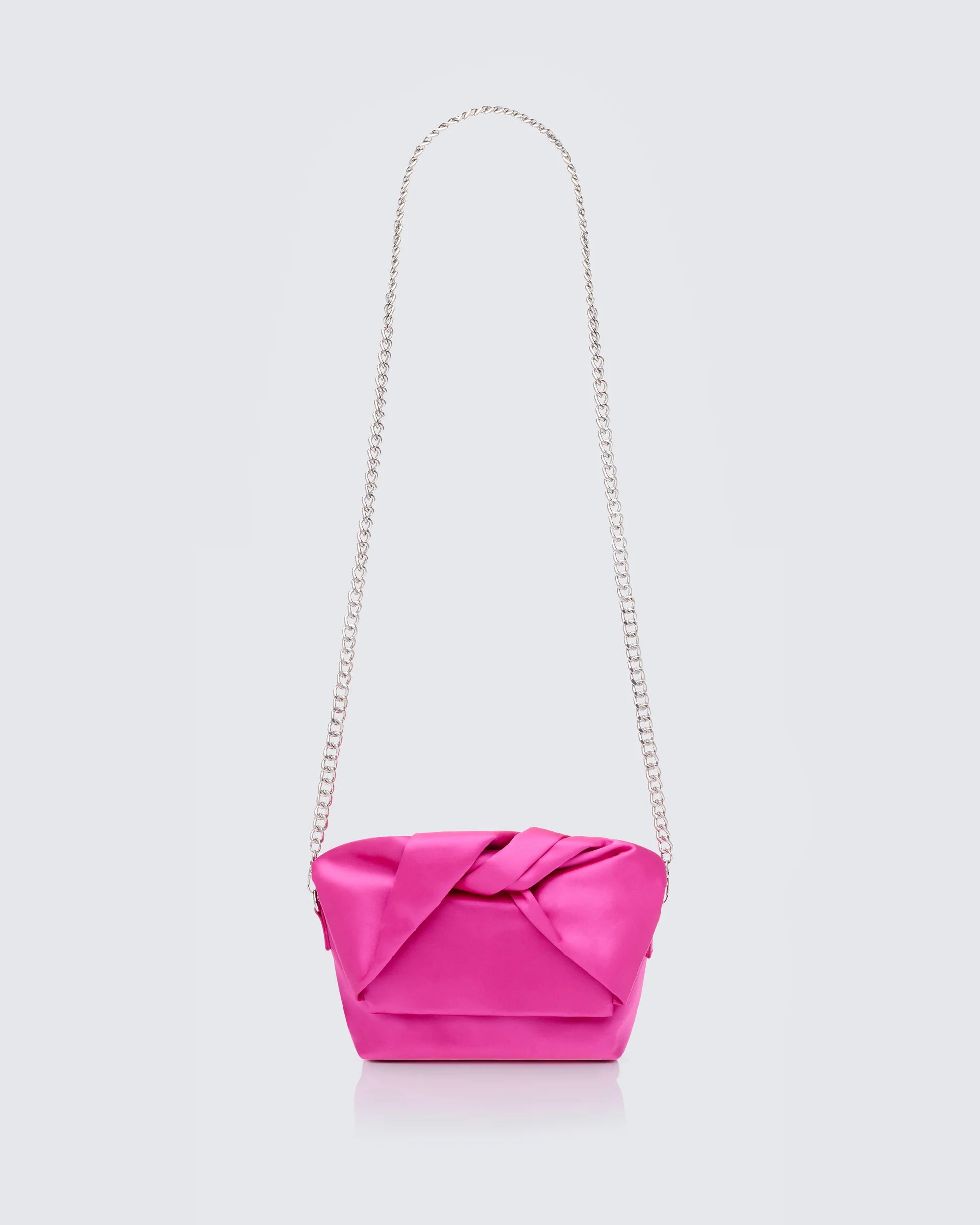 Henrietta Pink Satin Fold Over Bag - Image 4