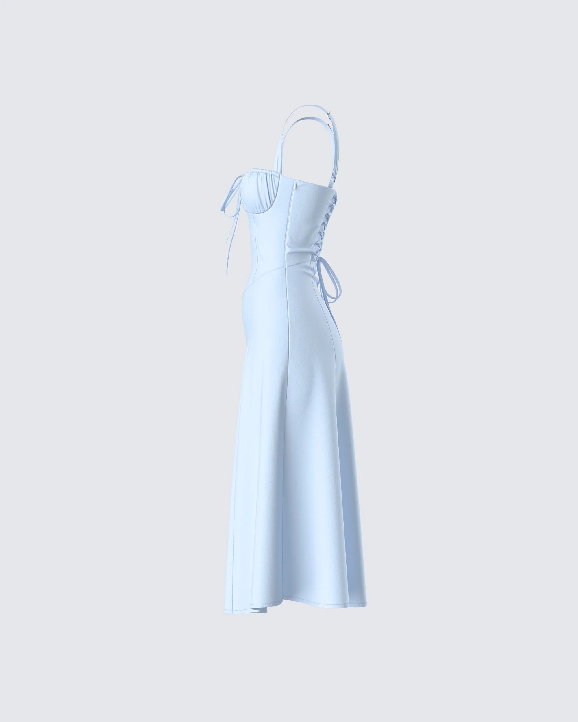 Hera Blue Corset Midi Dress - Image 2