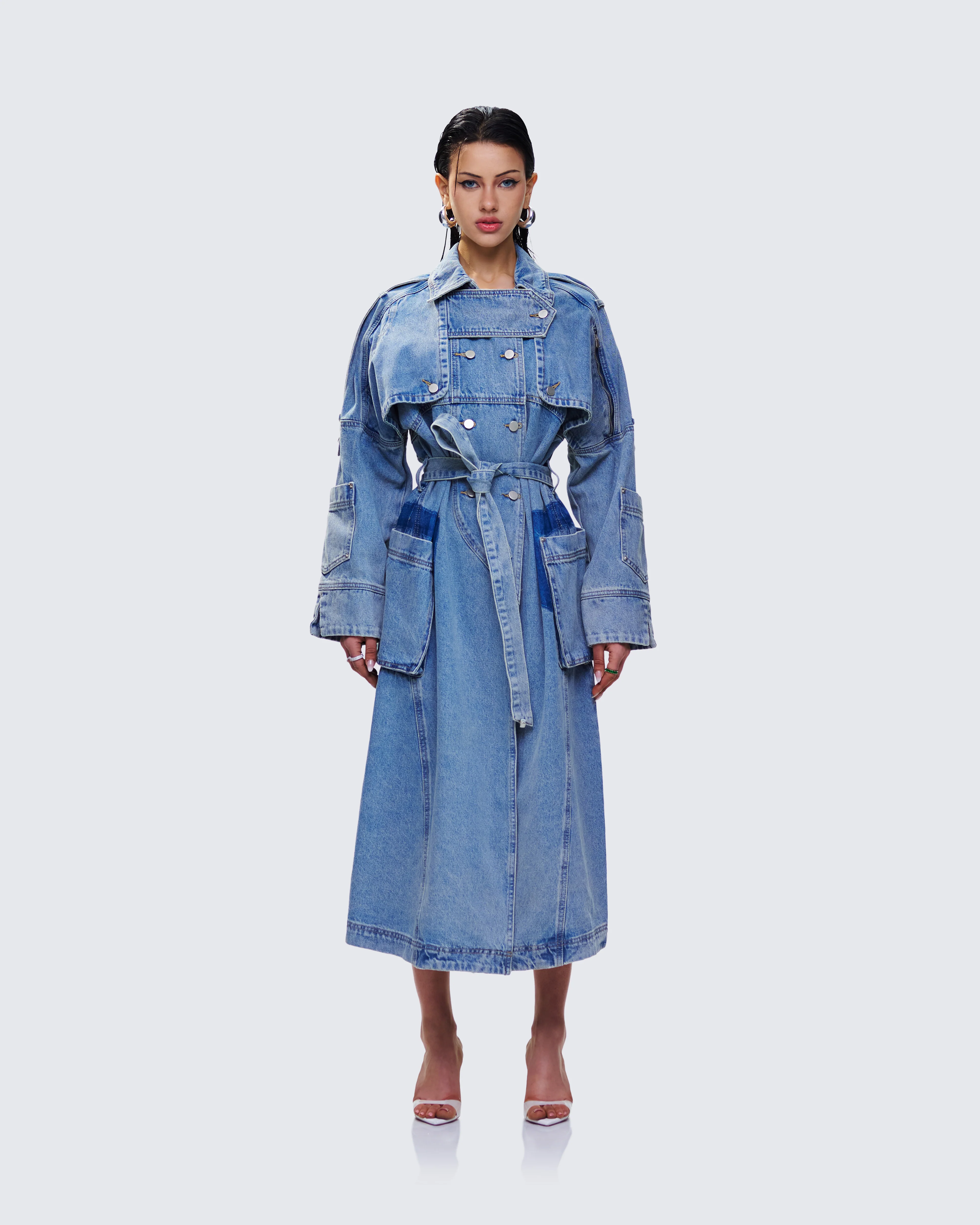 Hestia Denim Trench Coat - Image 2
