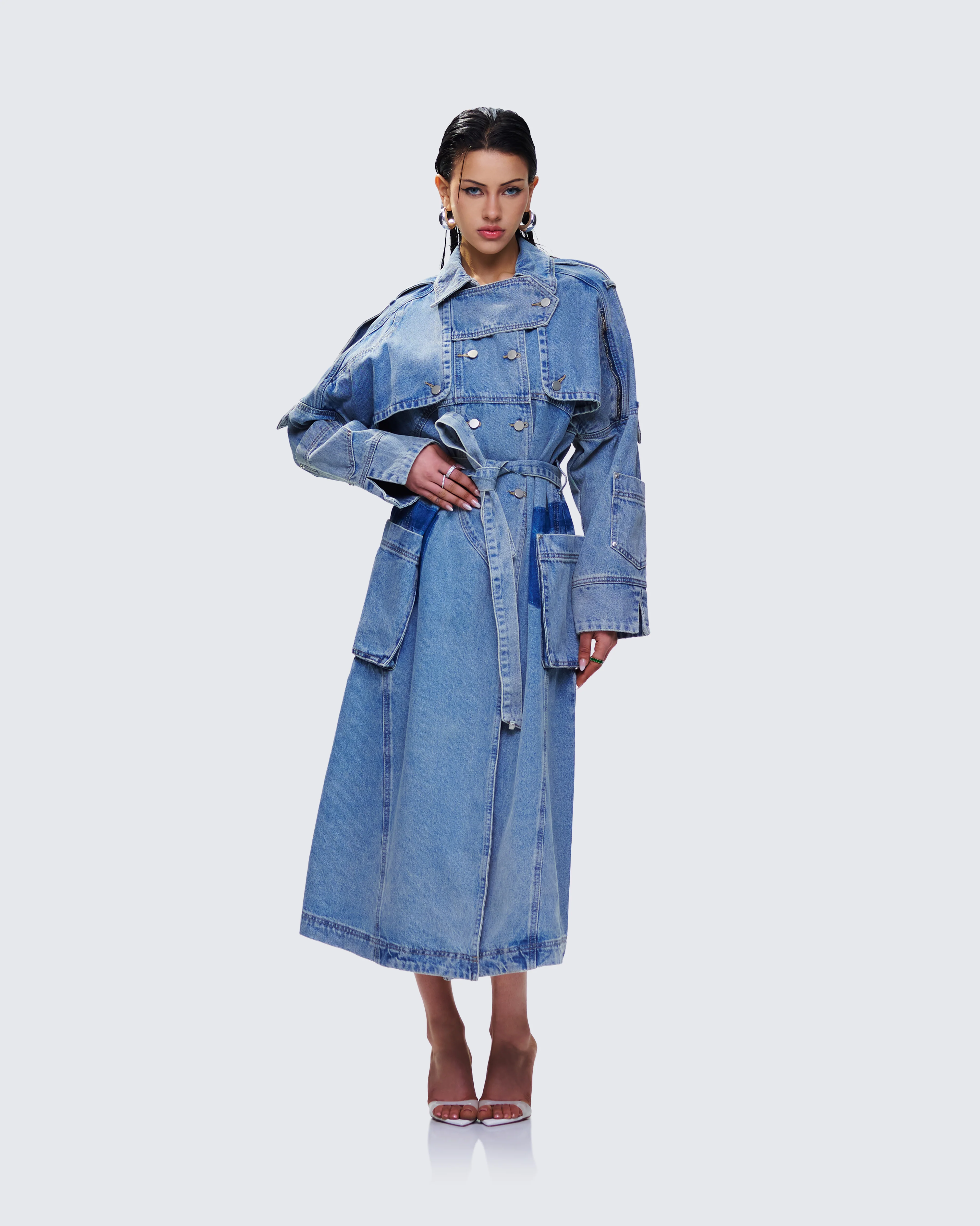 Hestia Denim Trench Coat - Image 4