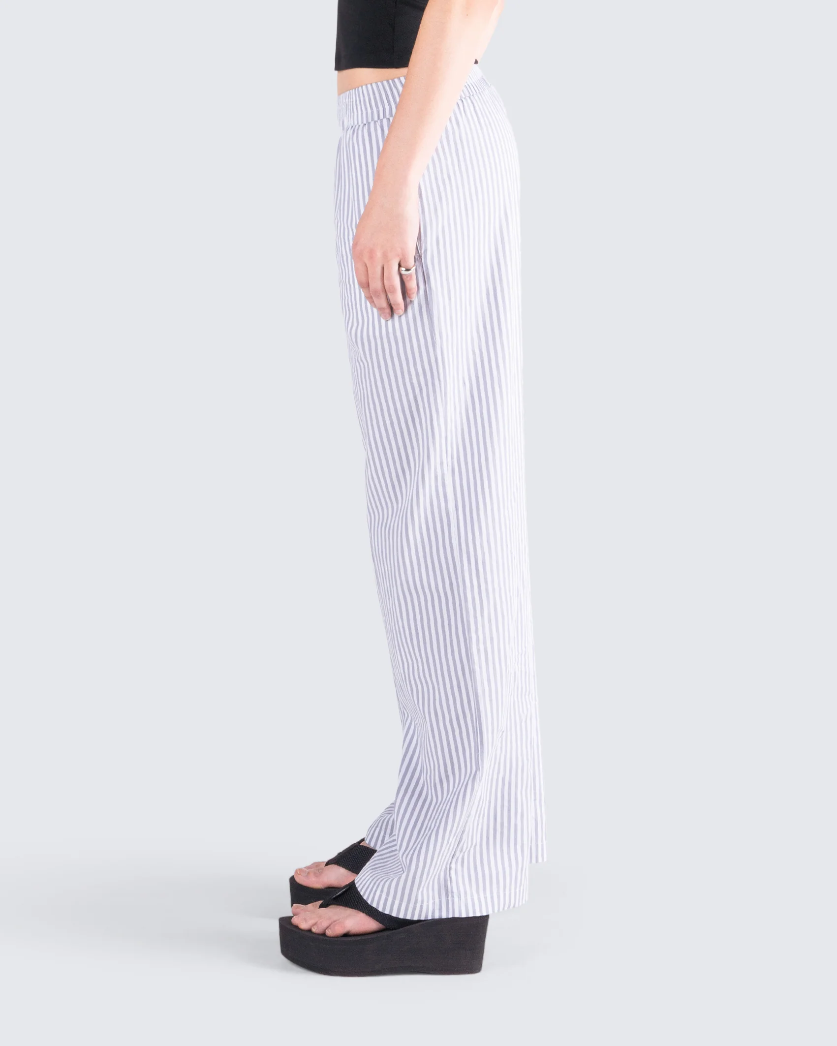 Hetty Grey Stripe Poplin Pant - Image 7