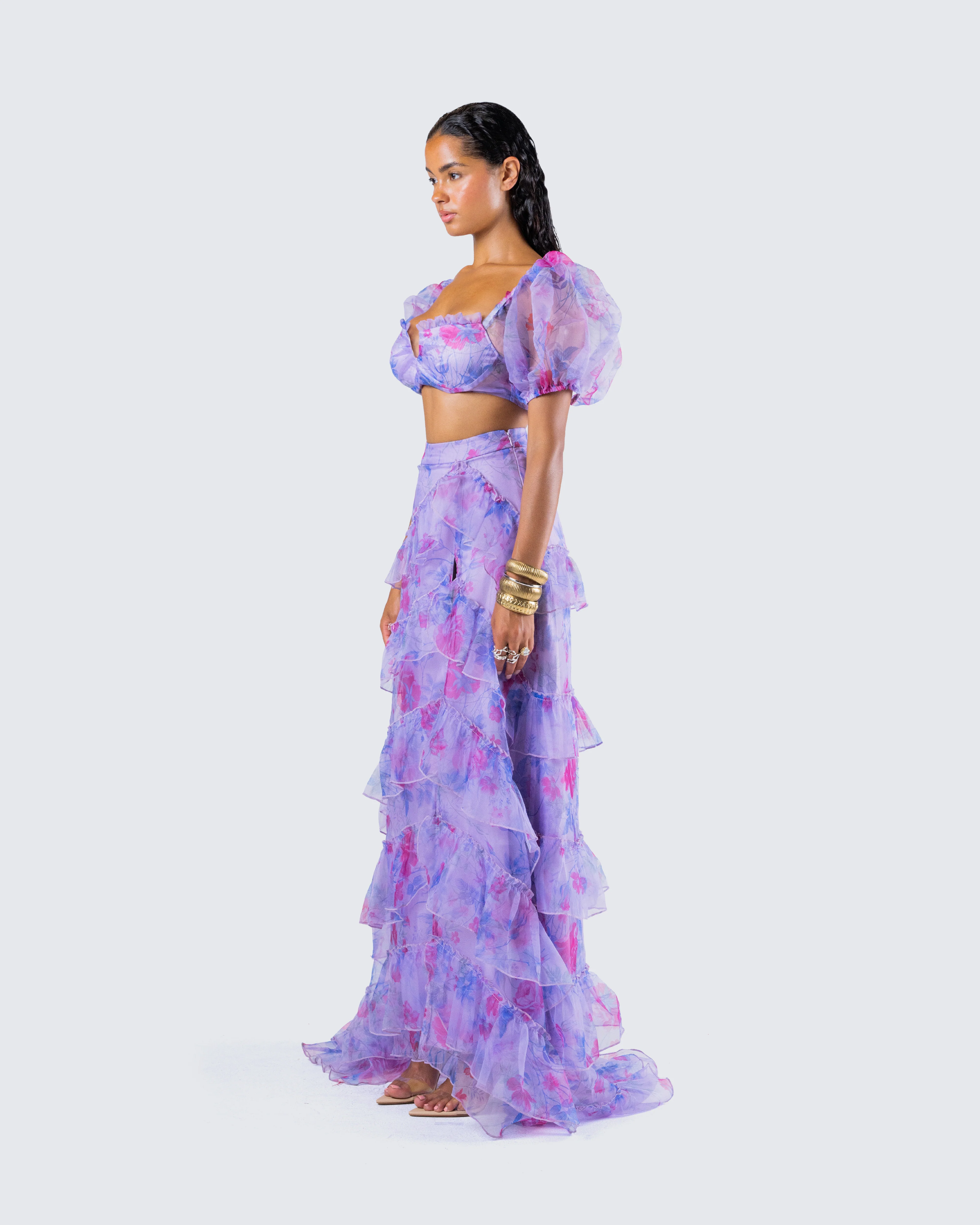 Ida Purple Floral Maxi Set - Image 5