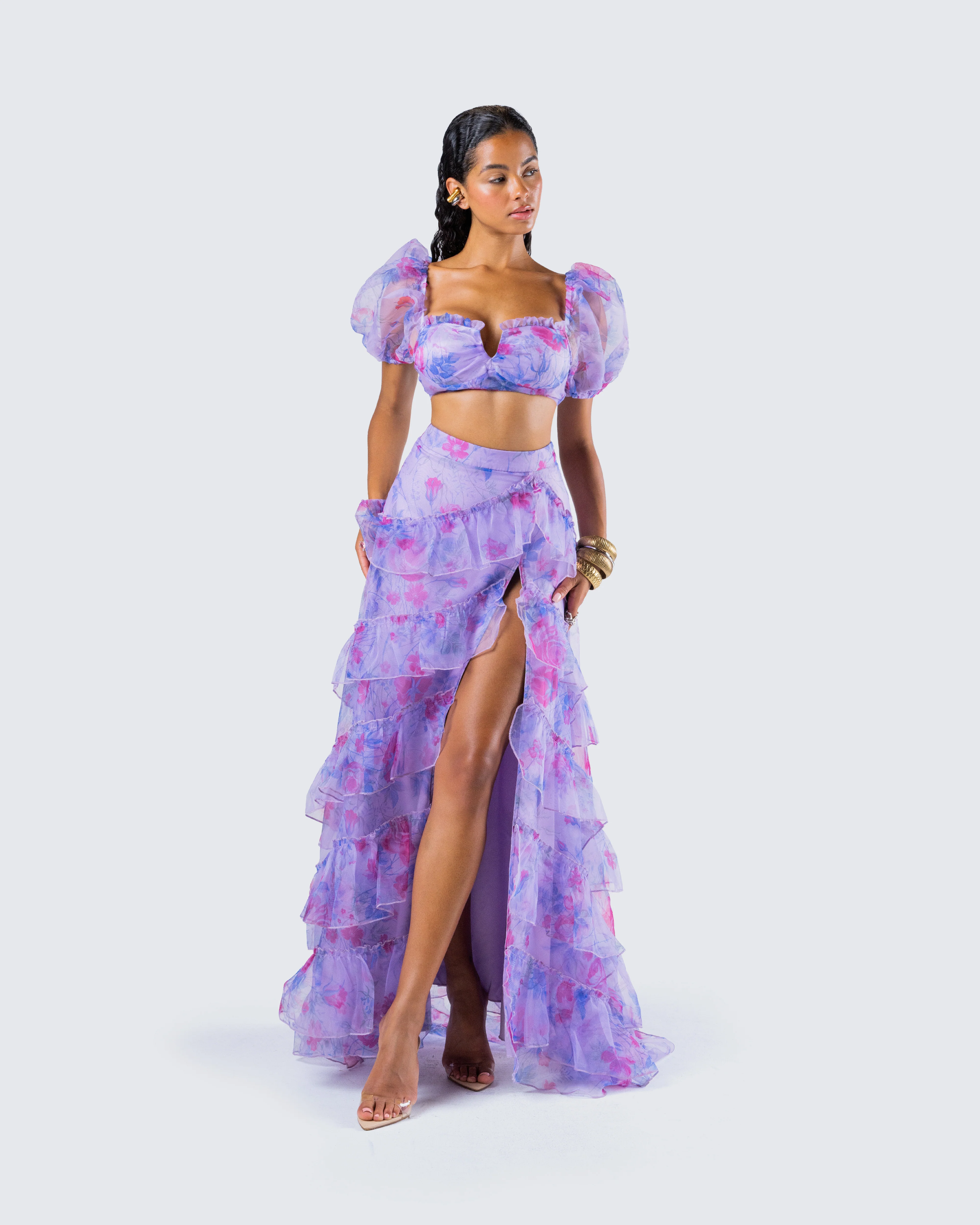 Ida Purple Floral Maxi Set - Image 8