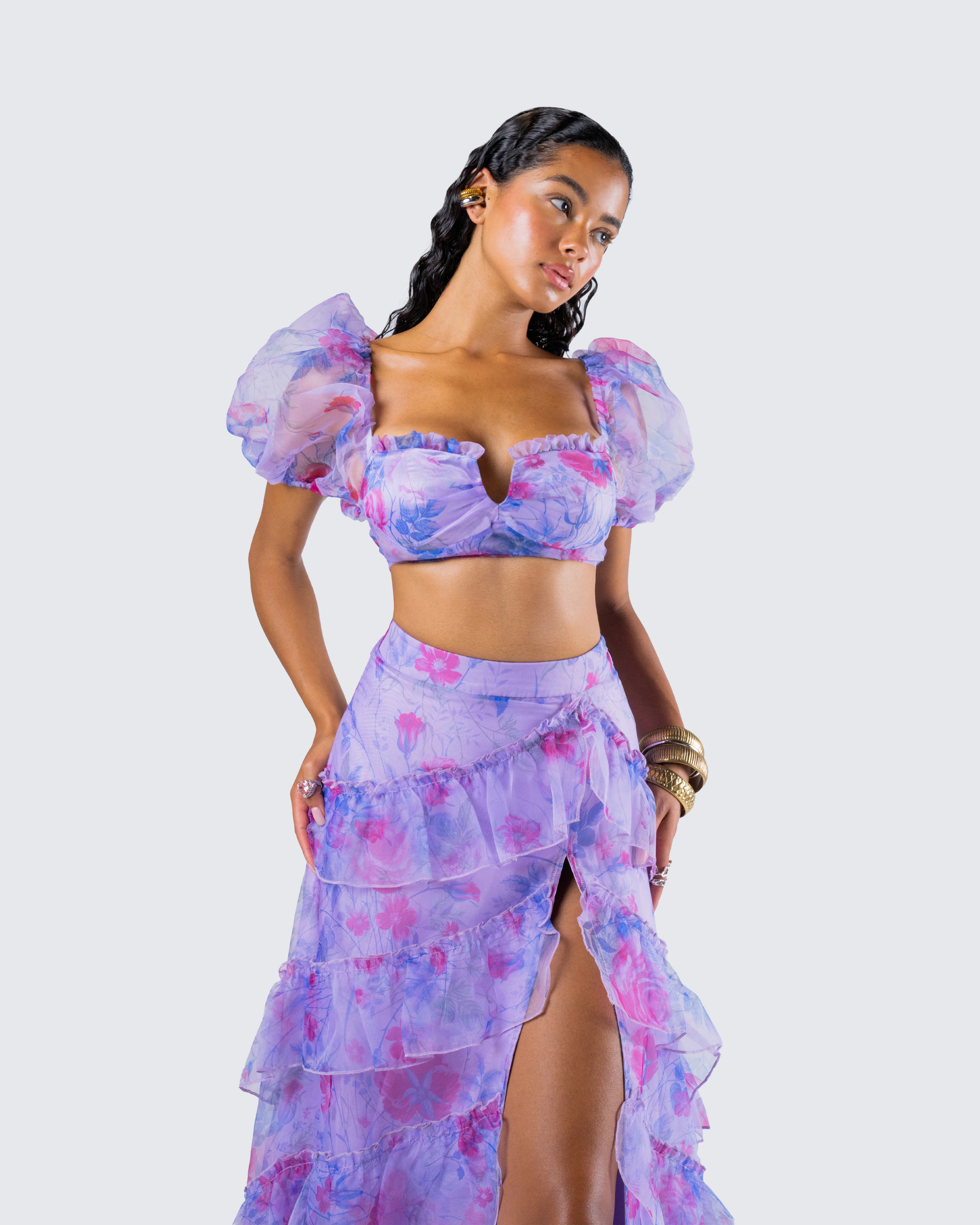 Ida Purple Floral Maxi Set - Image 9
