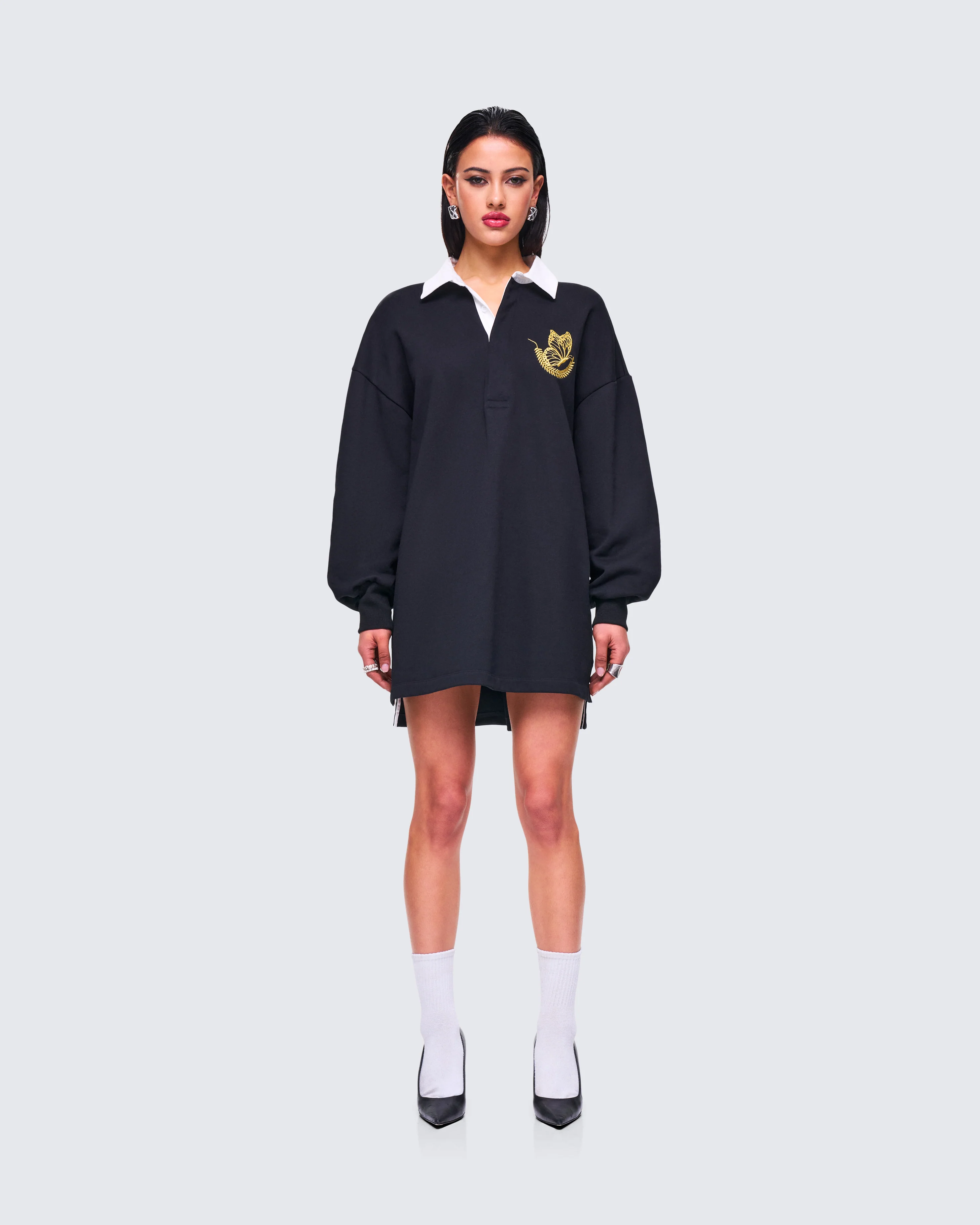 Iden Black Rugby Polo Dress - Image 4