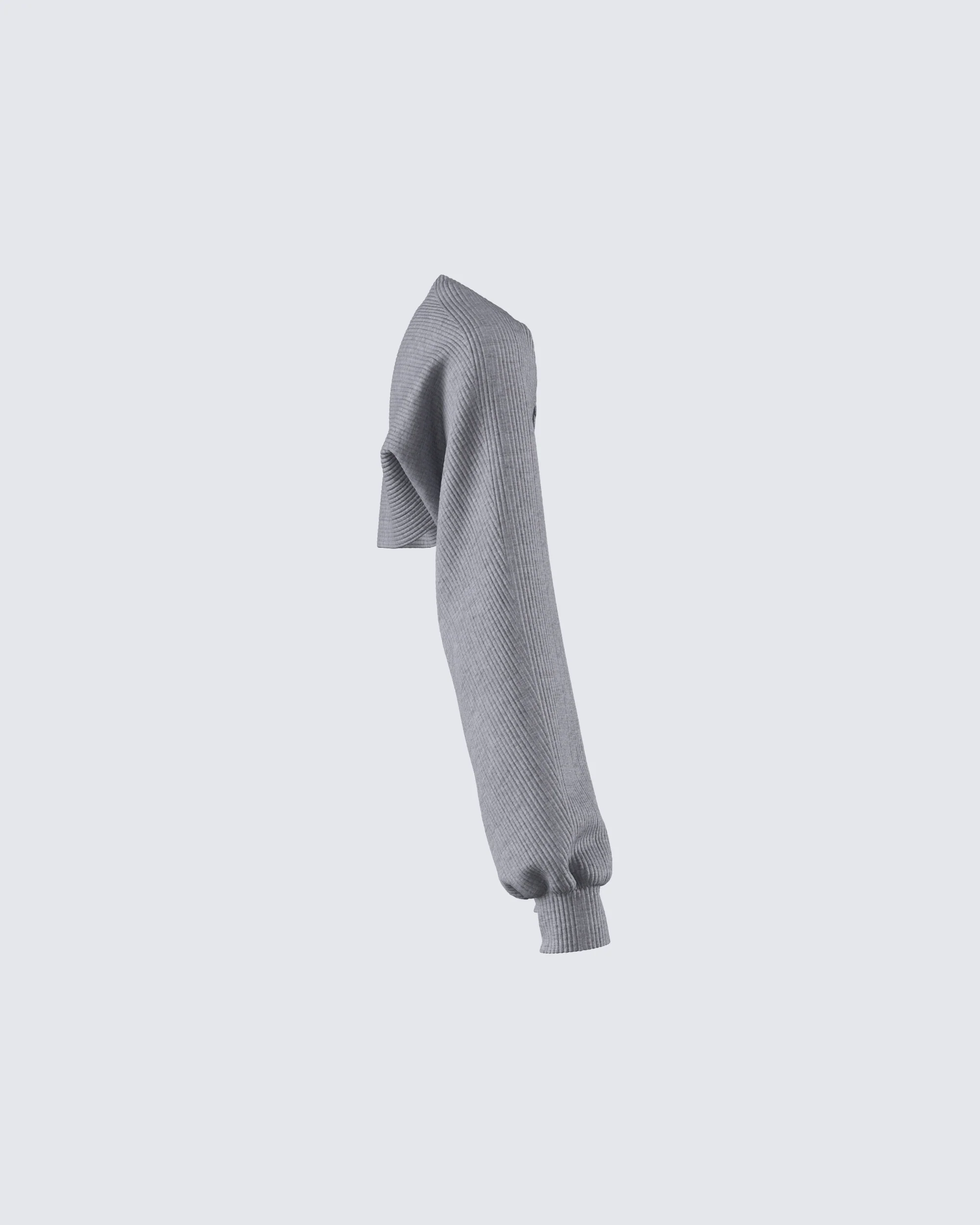Ilana Grey Rib Shrug Sweater Top - Image 2