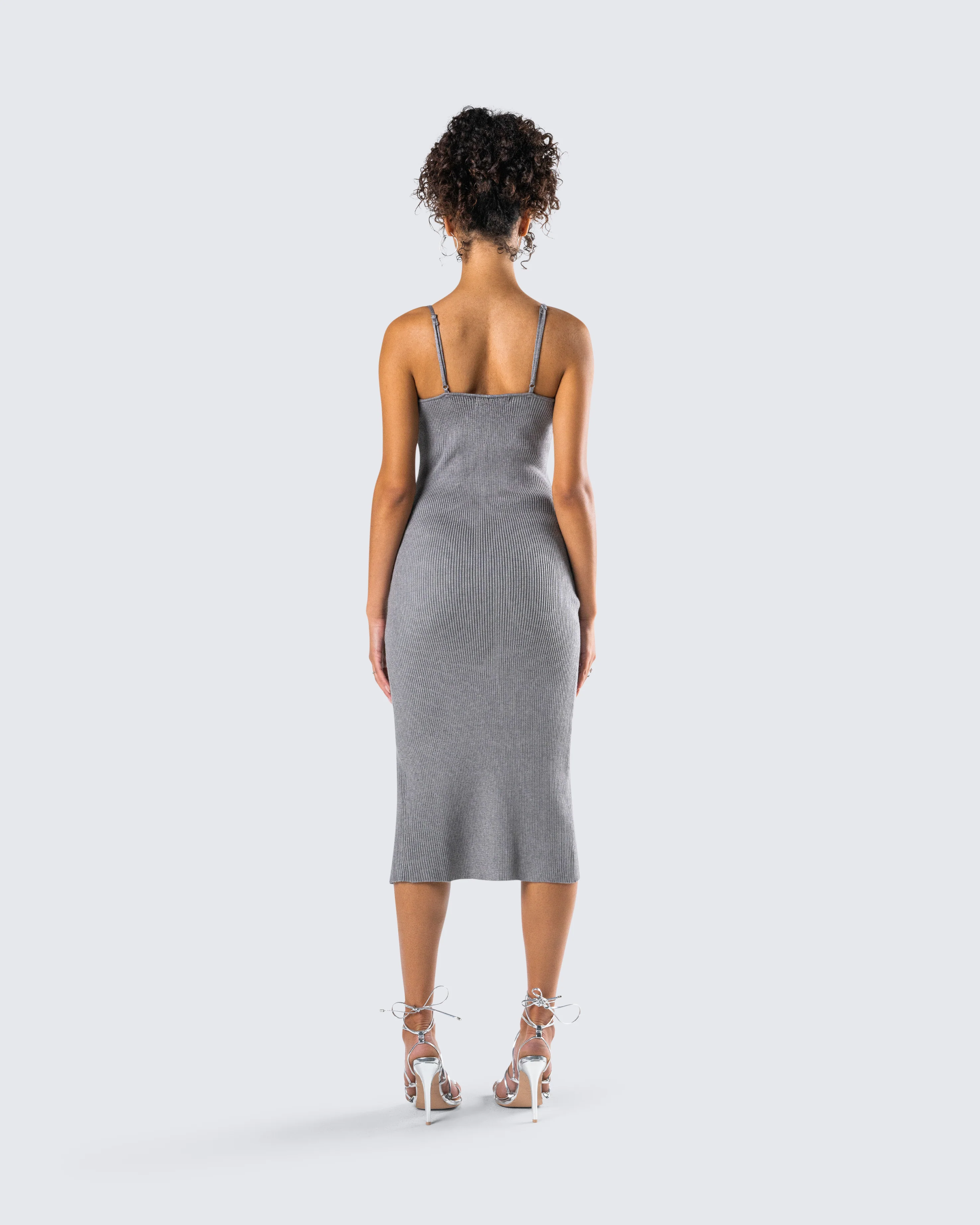 Ilana Grey Rib Sweater Dress - Image 7