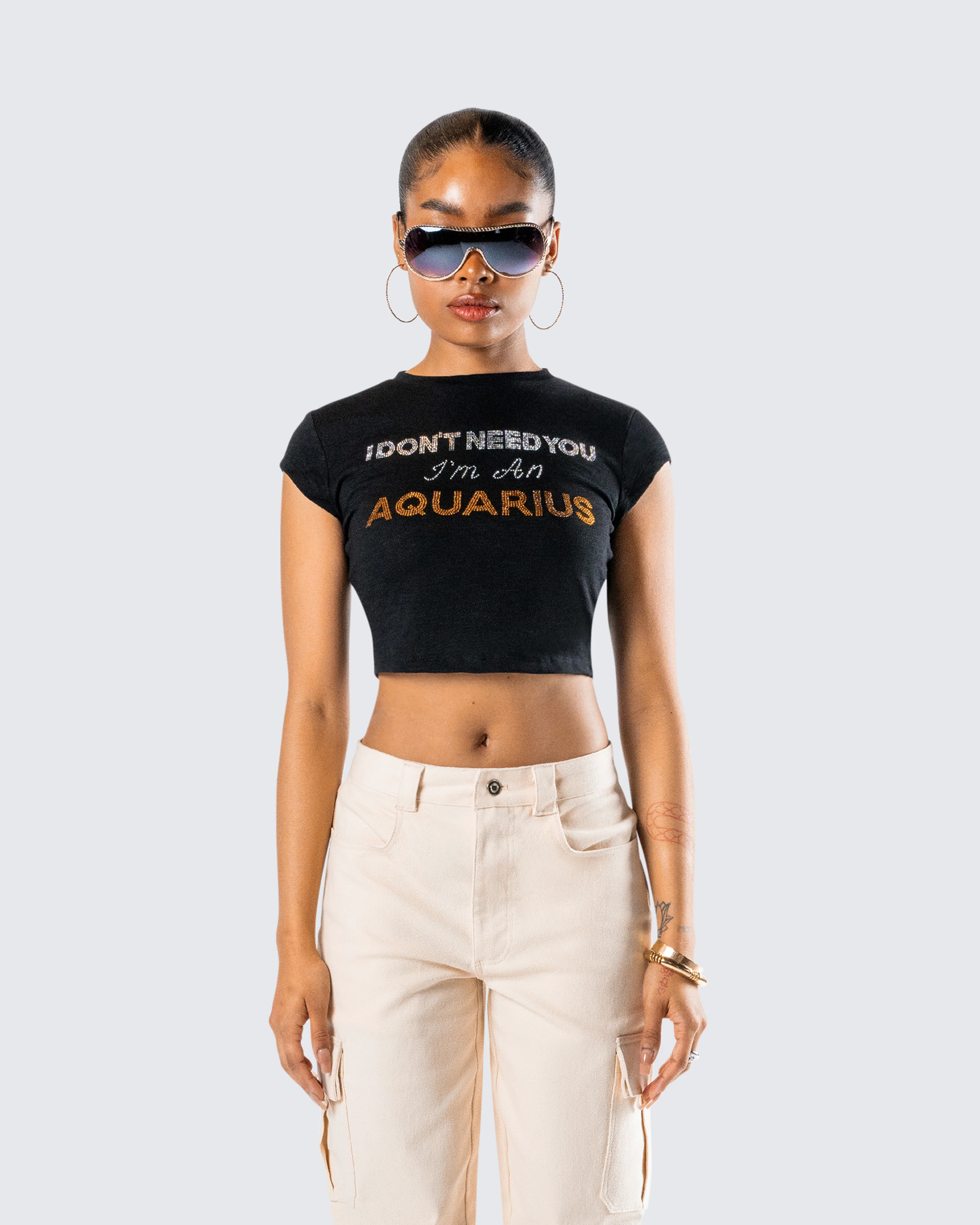 Ilse Black Aquarius Rhinestone Top - Image 4