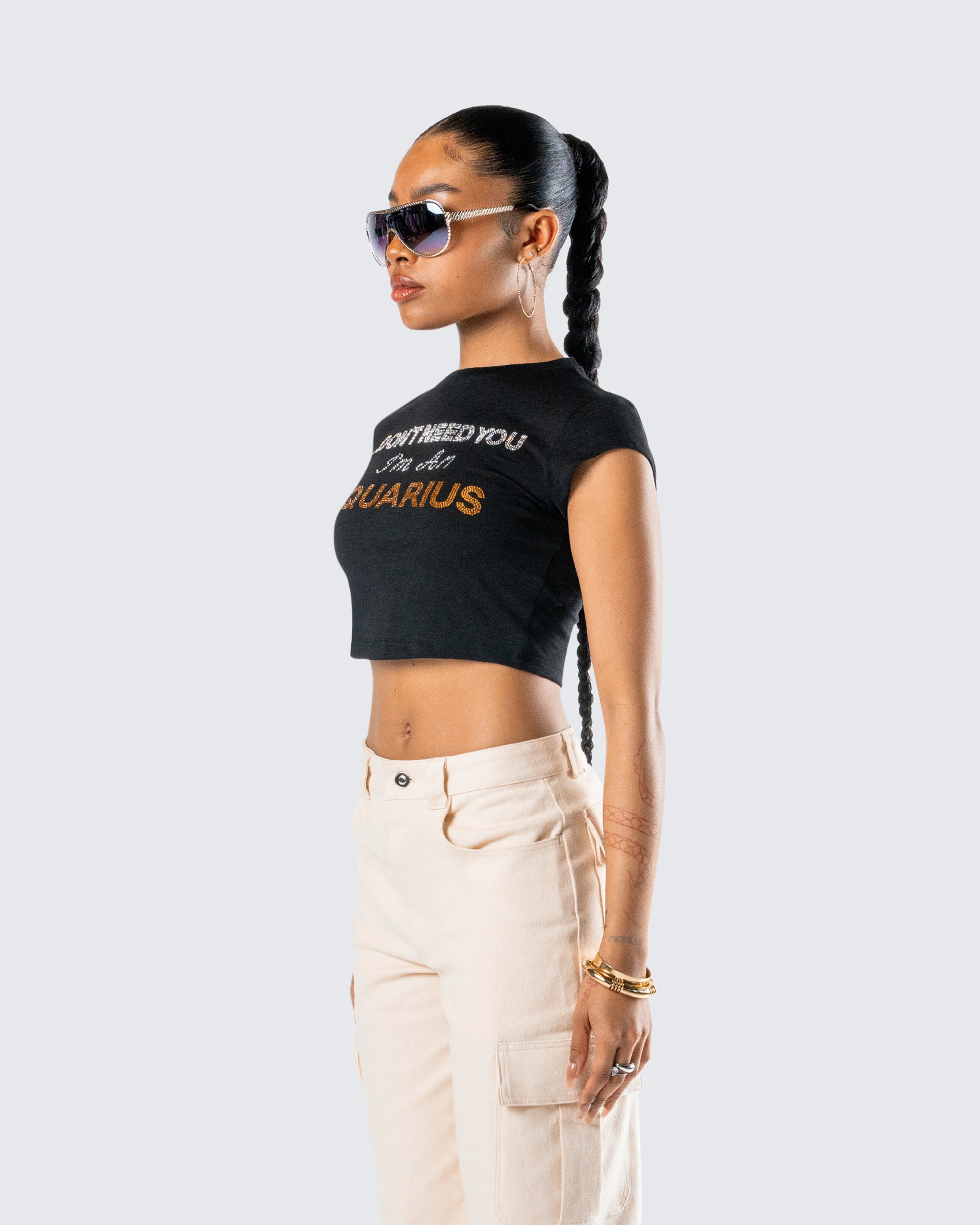 Ilse Black Aquarius Rhinestone Top - Image 5