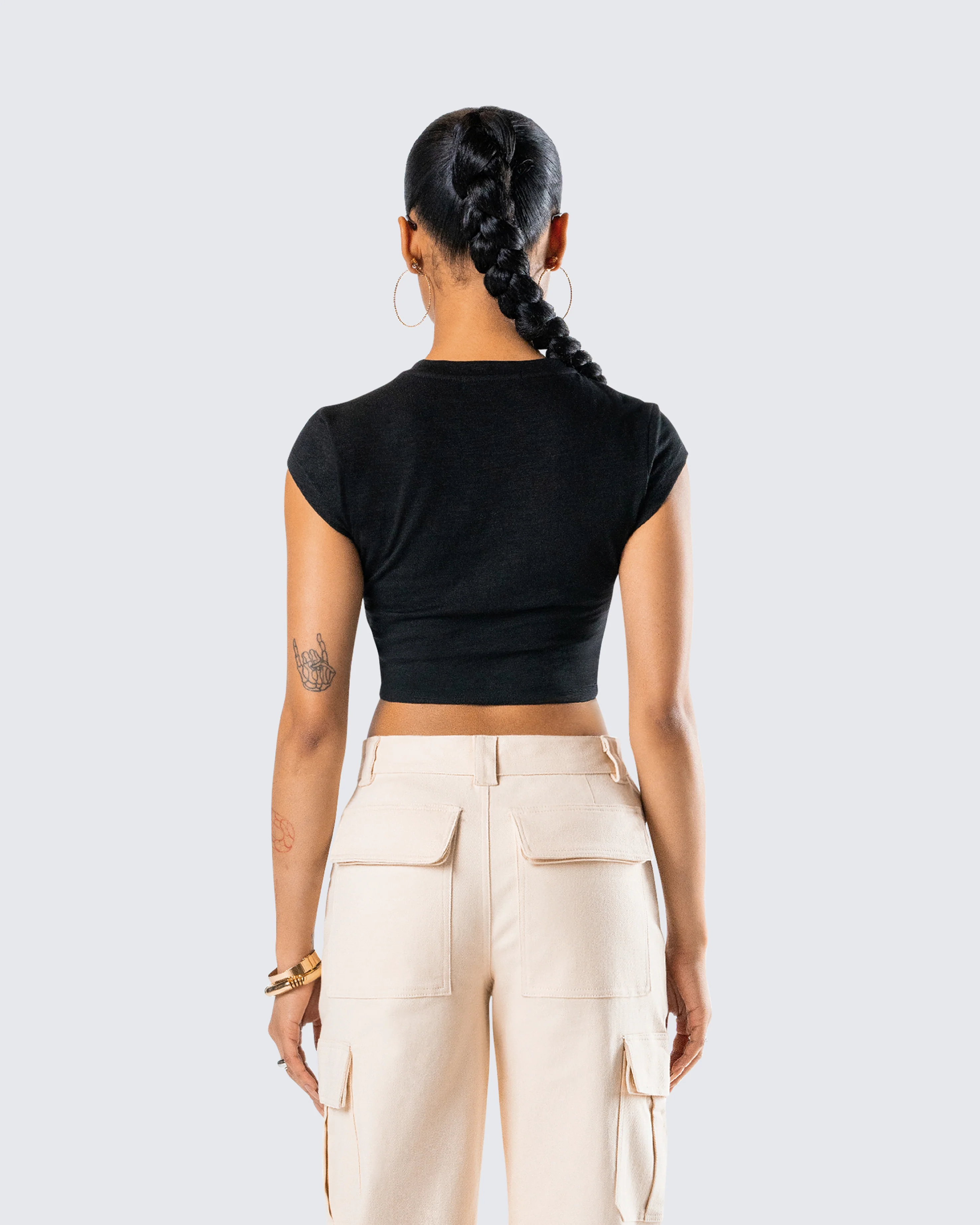 Ilse Black Aquarius Rhinestone Top - Image 7