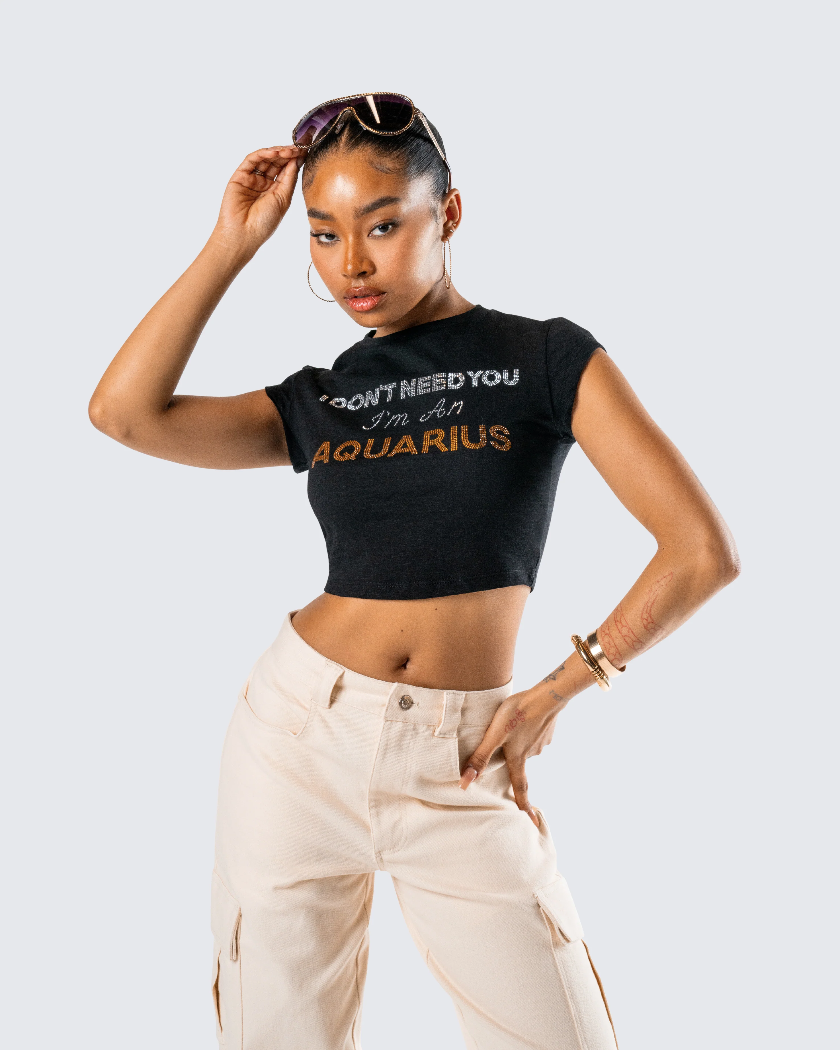 Ilse Black Aquarius Rhinestone Top - Image 8
