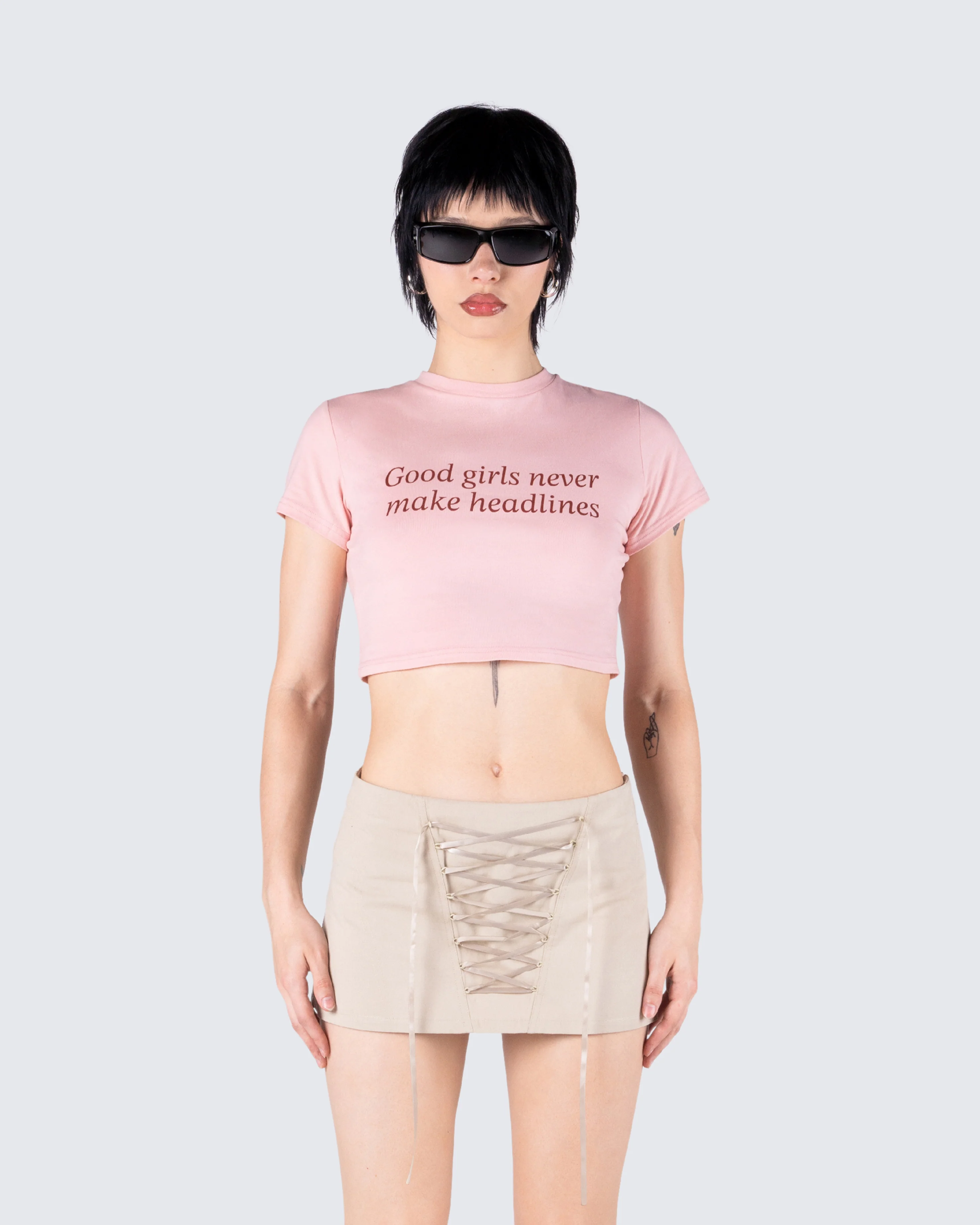 Imaan Pink Jersey Graphic Top - Image 4