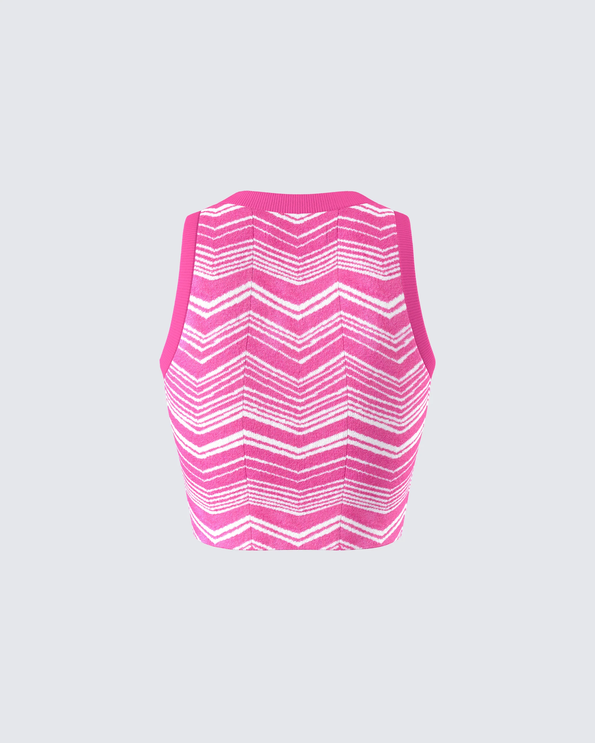 Irie Pink Zig Zag Knit Top - Image 3