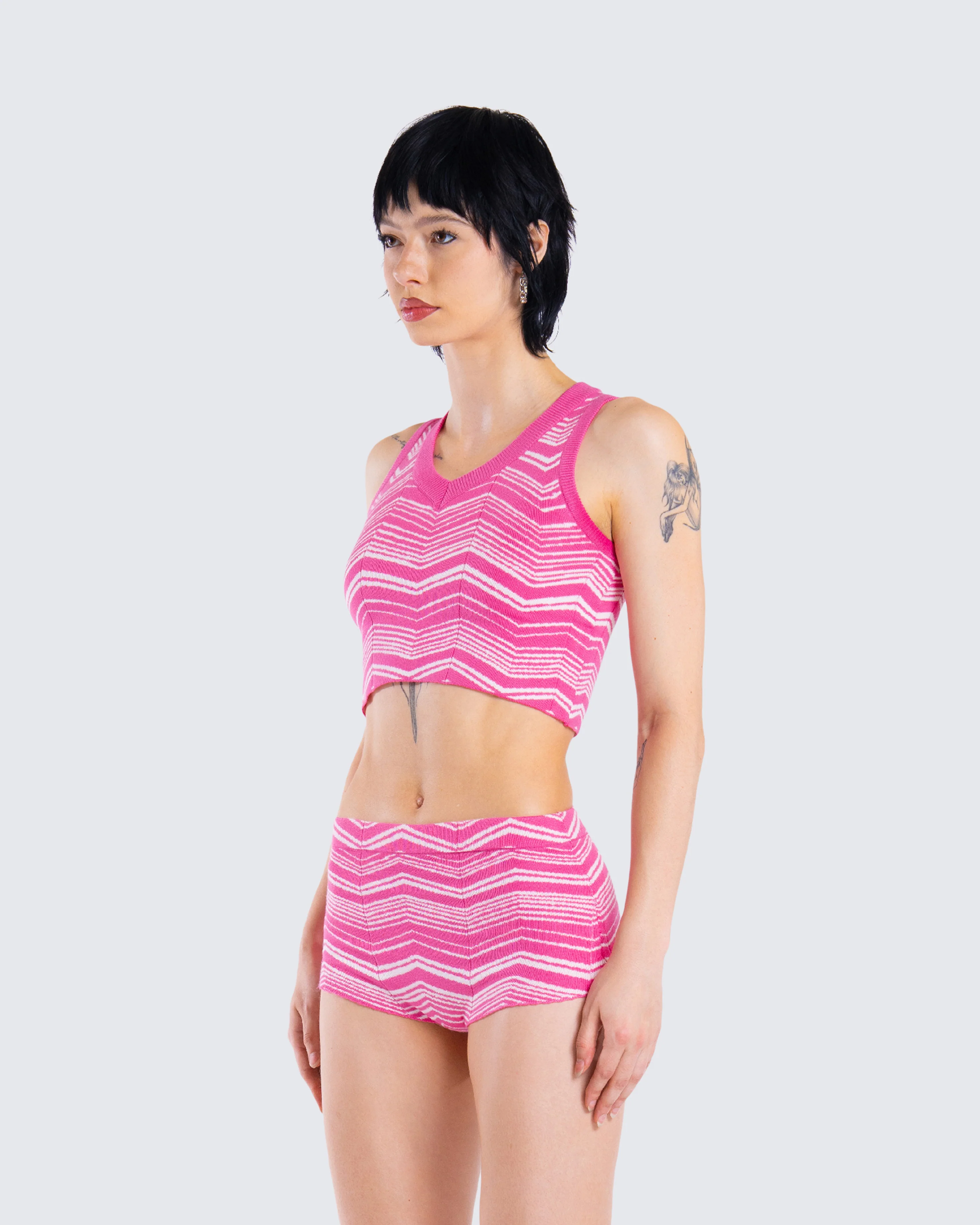 Irie Pink Zig Zag Knit Top - Image 5
