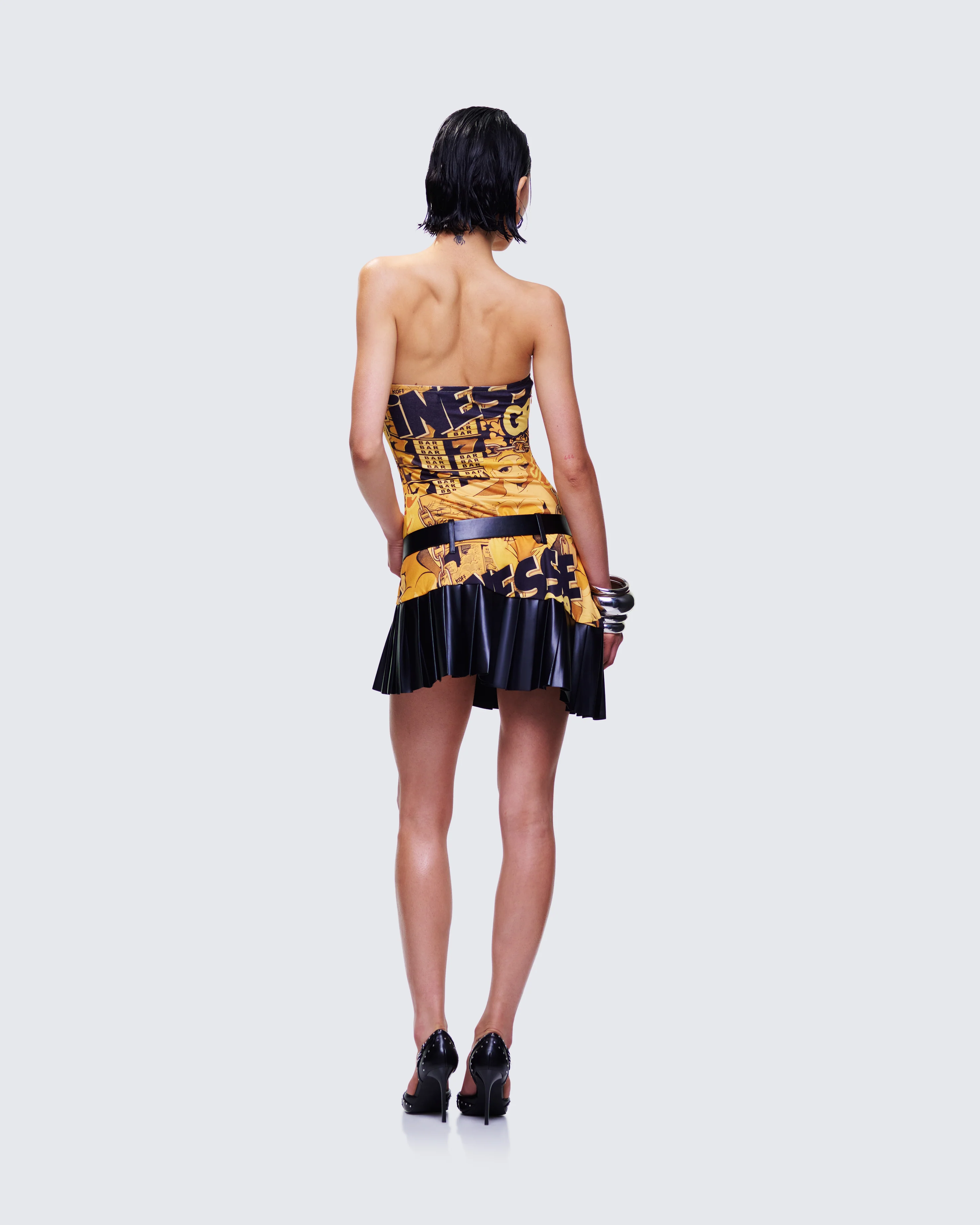 Isabeau Printed Pleated Drop Waist Mini Dress - Image 5