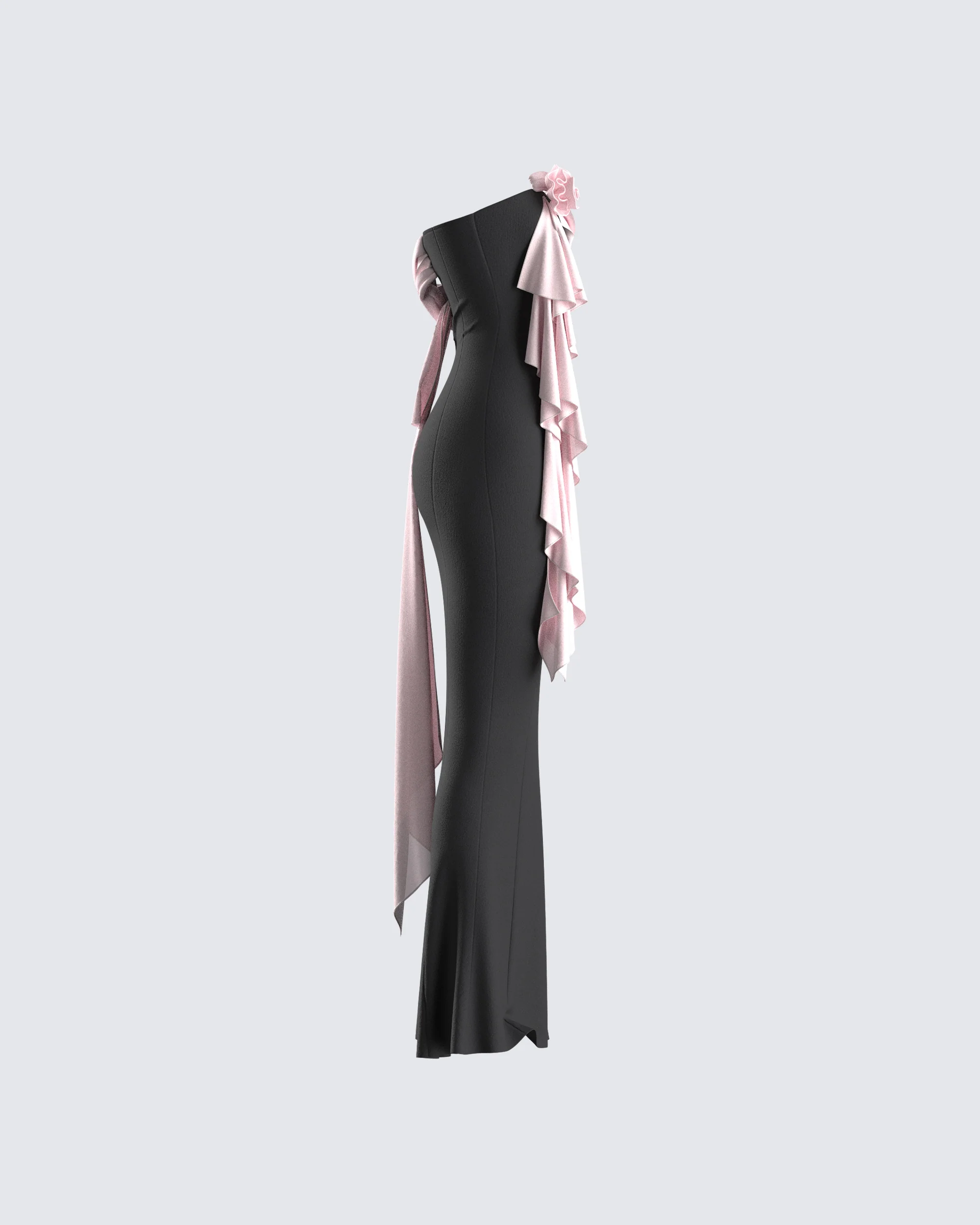Ishita Black Draped Maxi Dress - Image 2