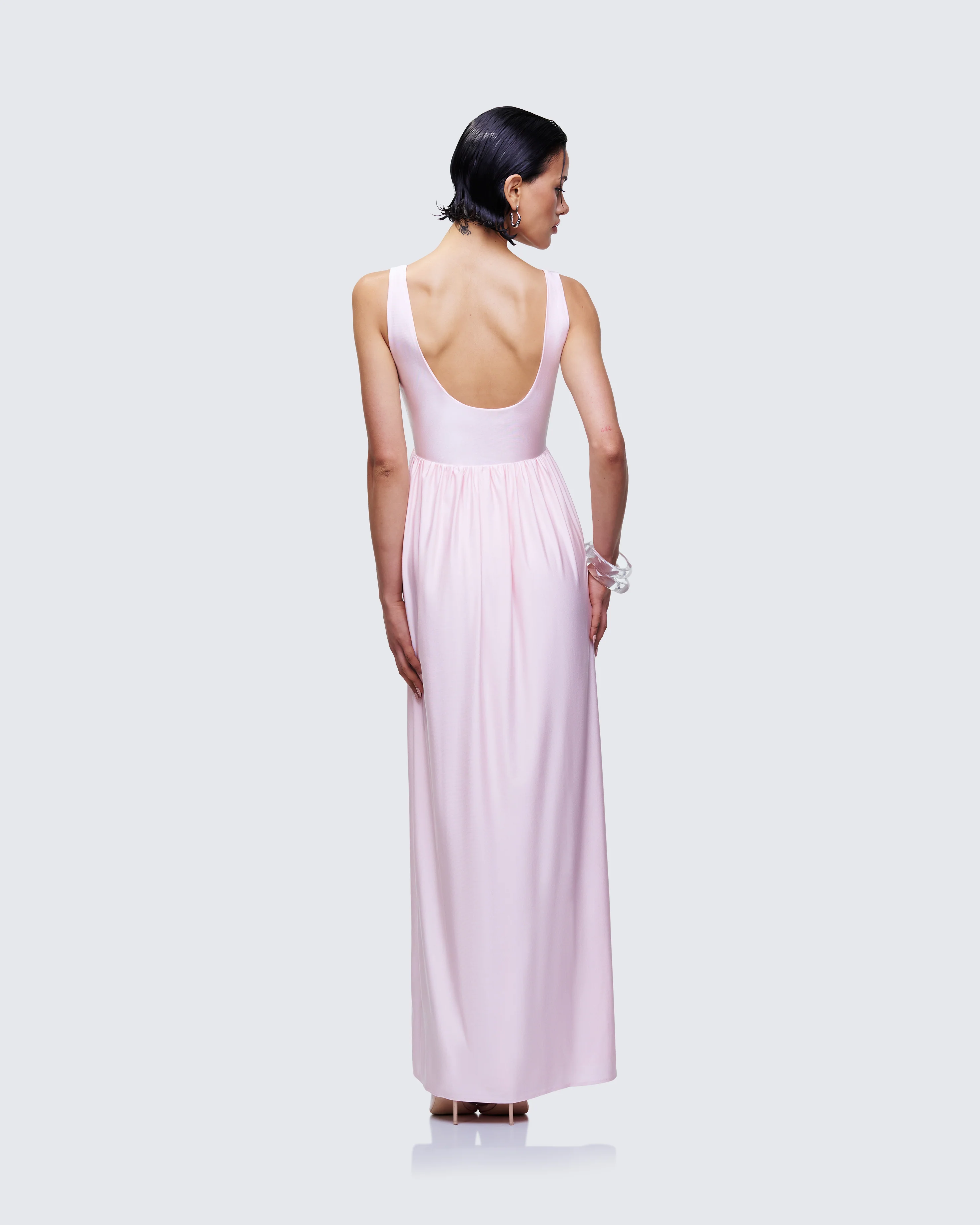 Isoria Pink Princess Waist Maxi Dress - Image 5