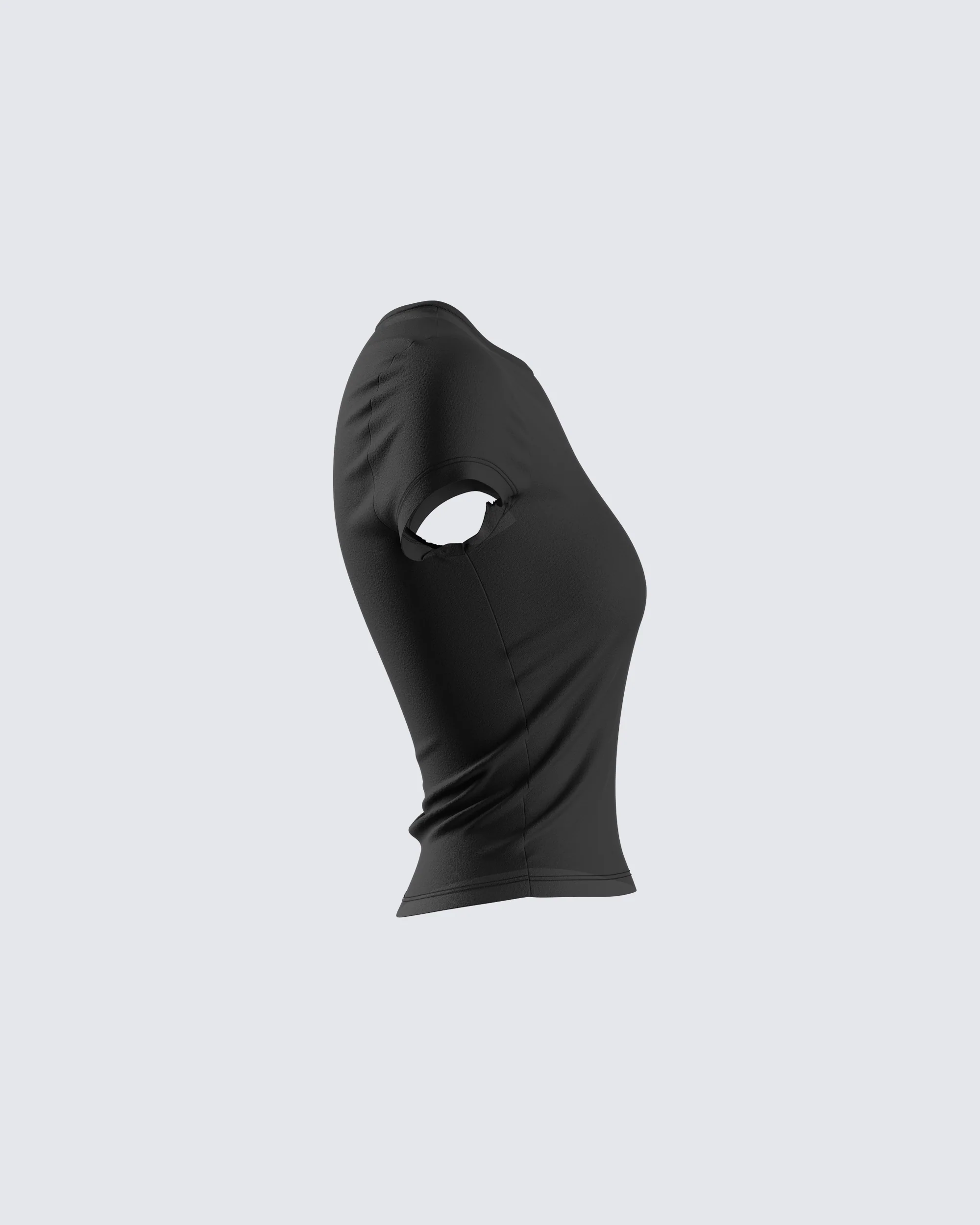 Itzel Black Jersey Knit Top - Image 2