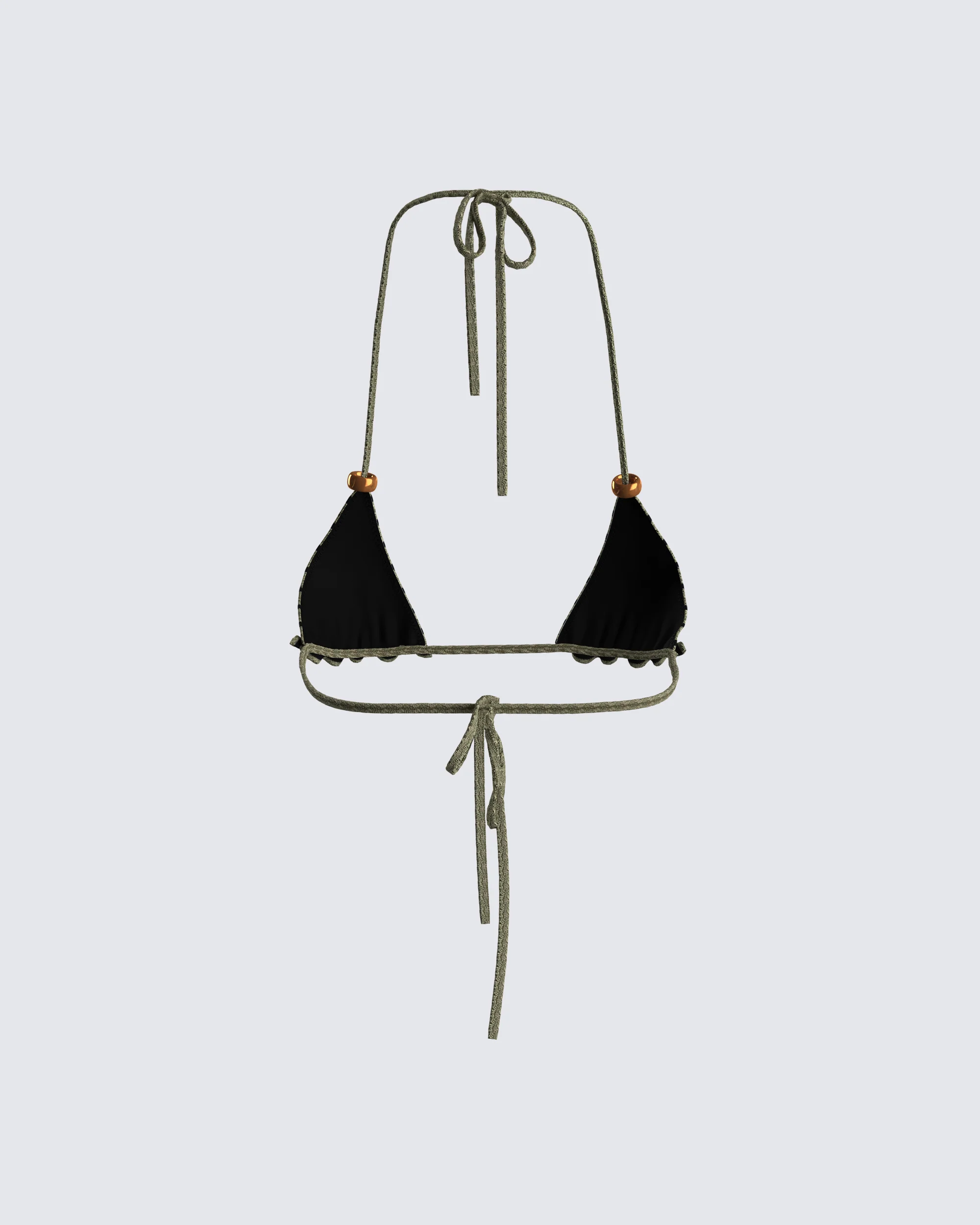 Izzy Olive Stripe Bikini Top - Image 3