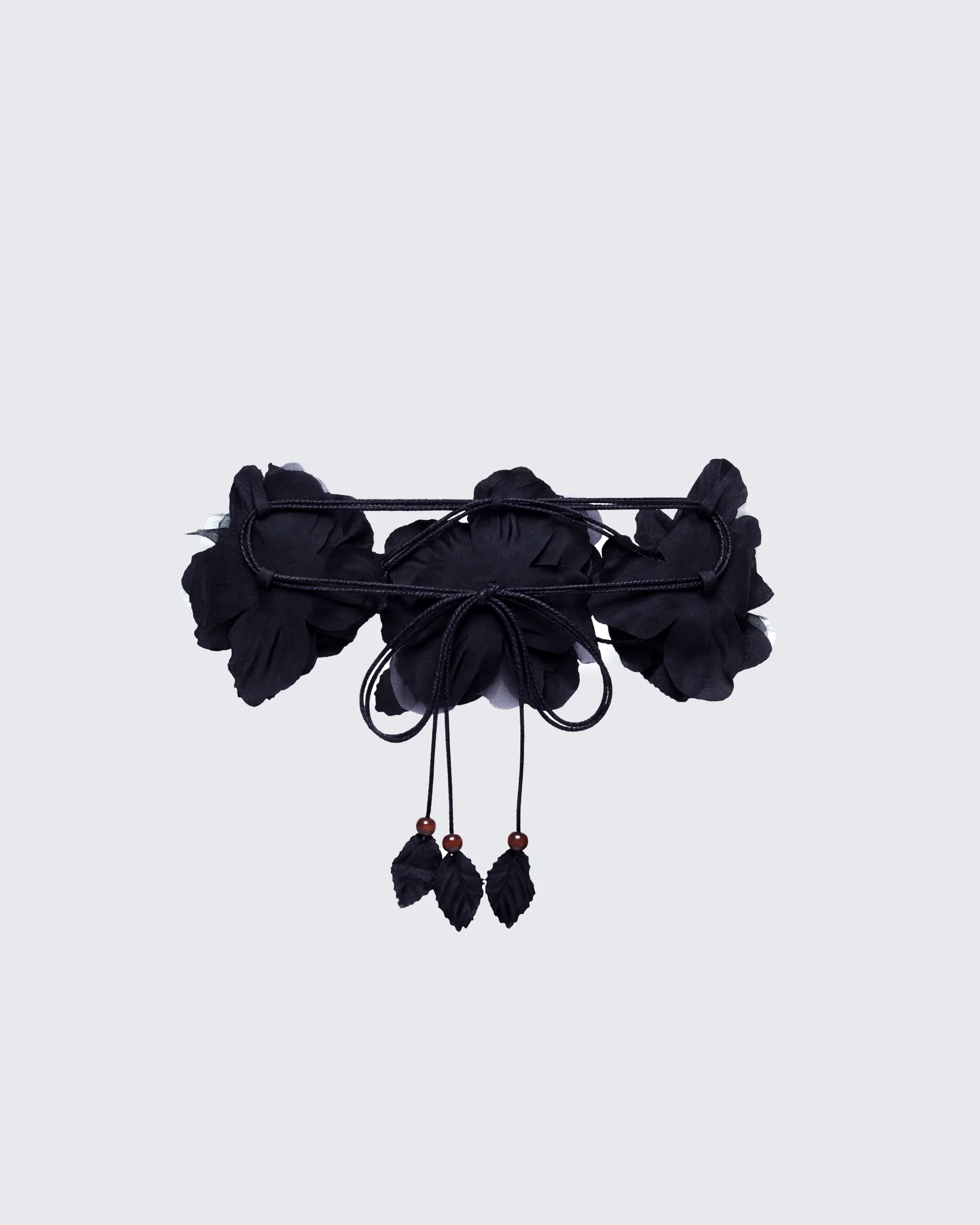 Jacira Black Triple Corsage Tie Belt - Image 2
