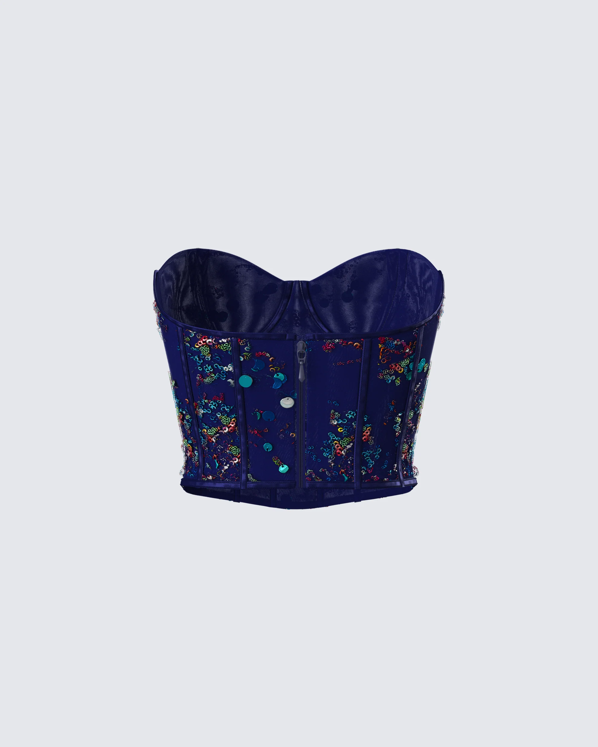 Jadira Blue Sequin Corset Top - Image 3