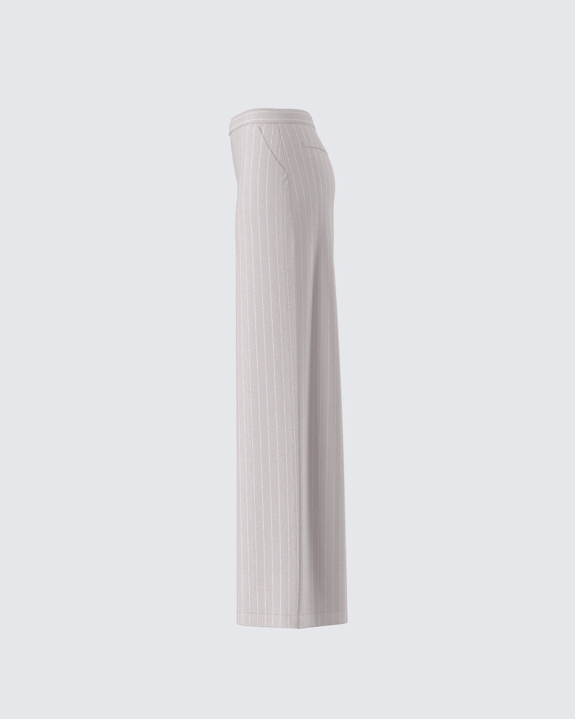 Jaelyn Beige Pinstripe Trouser - Image 2