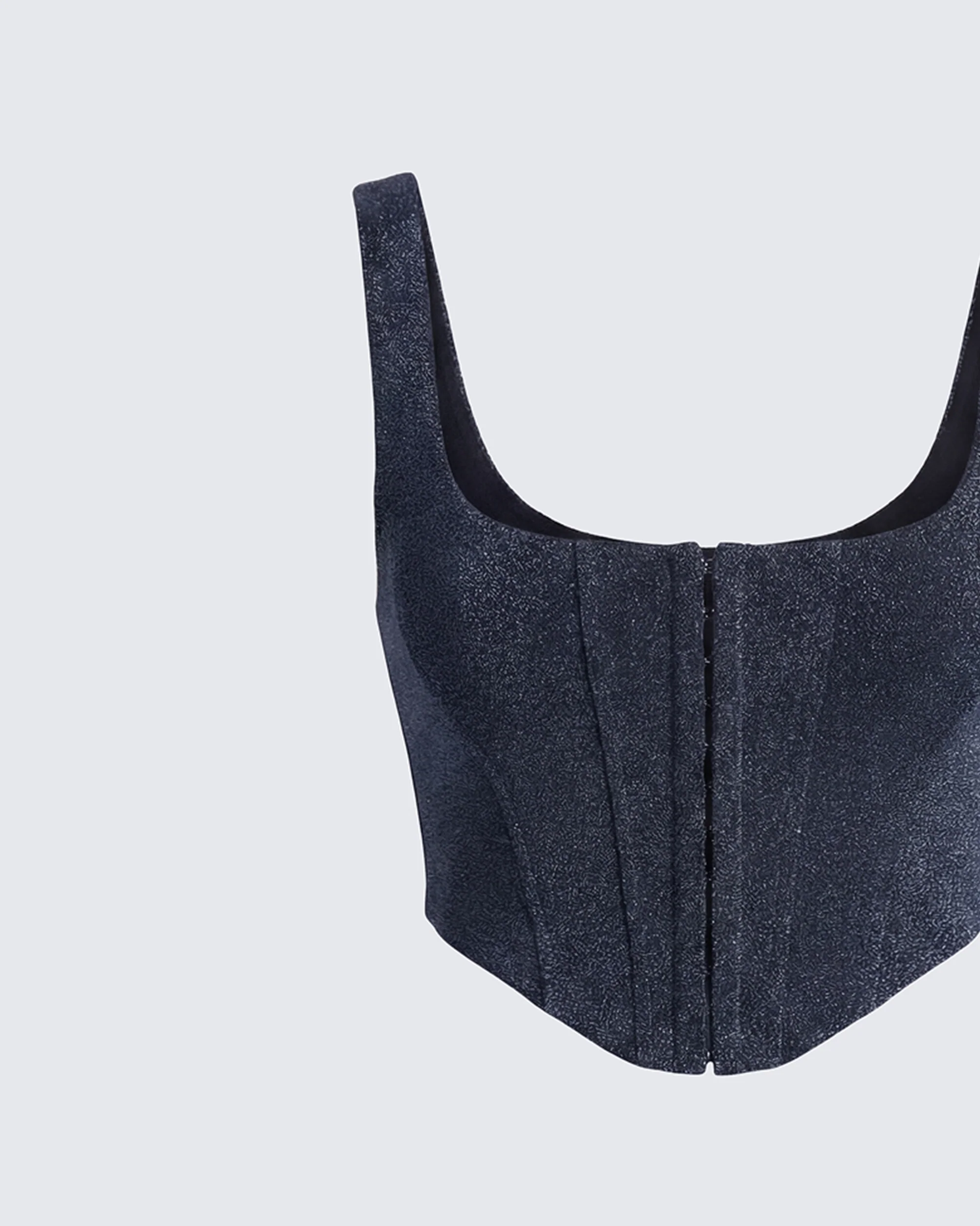 Jarvis Black Metallic Hook & Eye Corset - Image 6