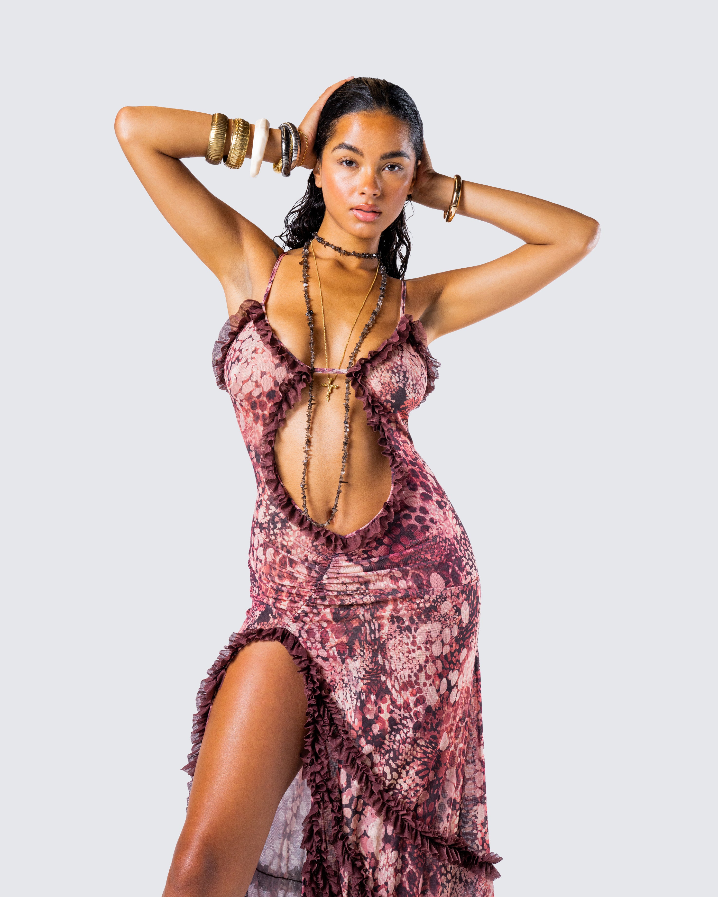 Javana Serpent Print Maxi Dress - Image 9