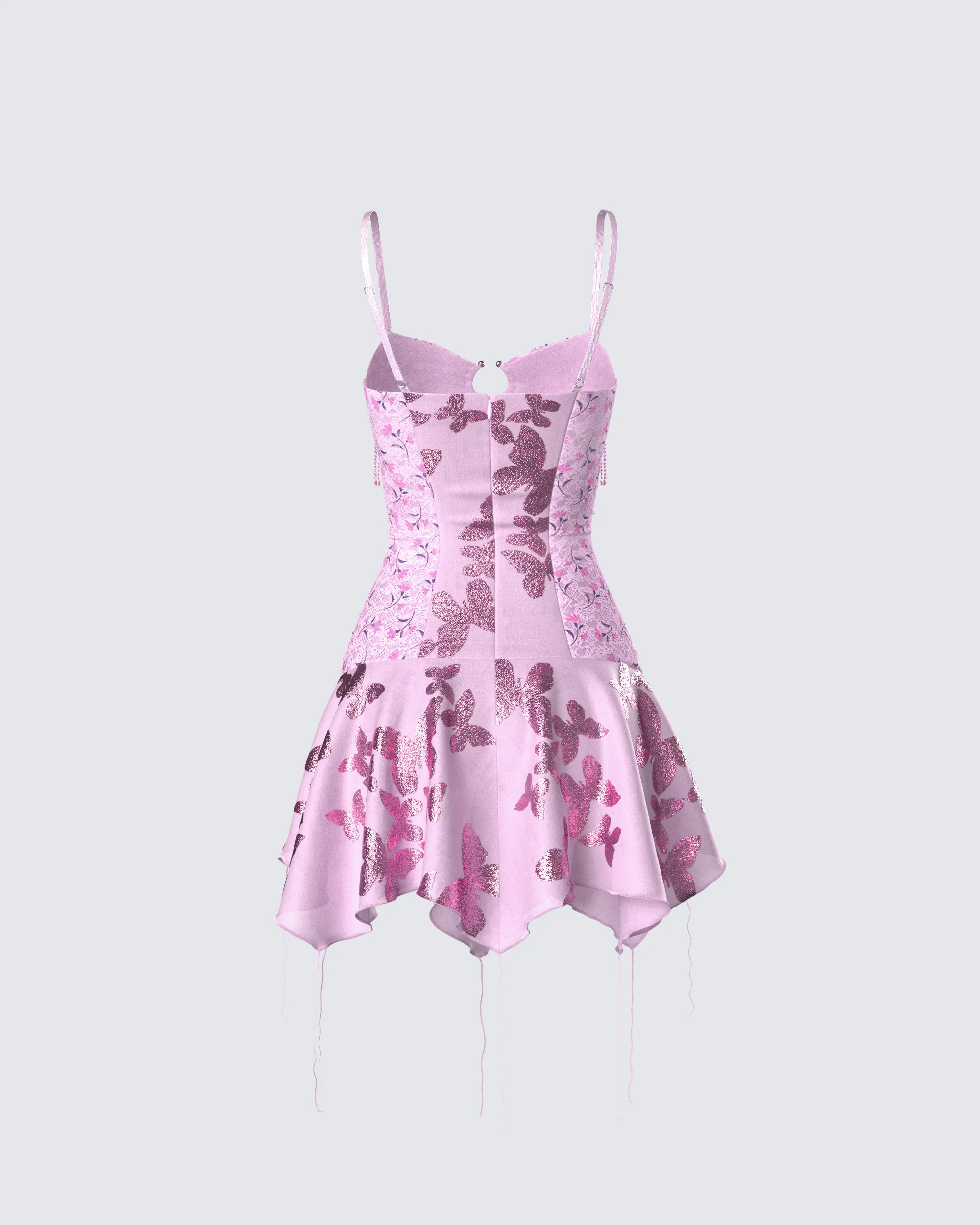 Jaxie Pink Lace Sequin Micro Mini Dress - Image 3