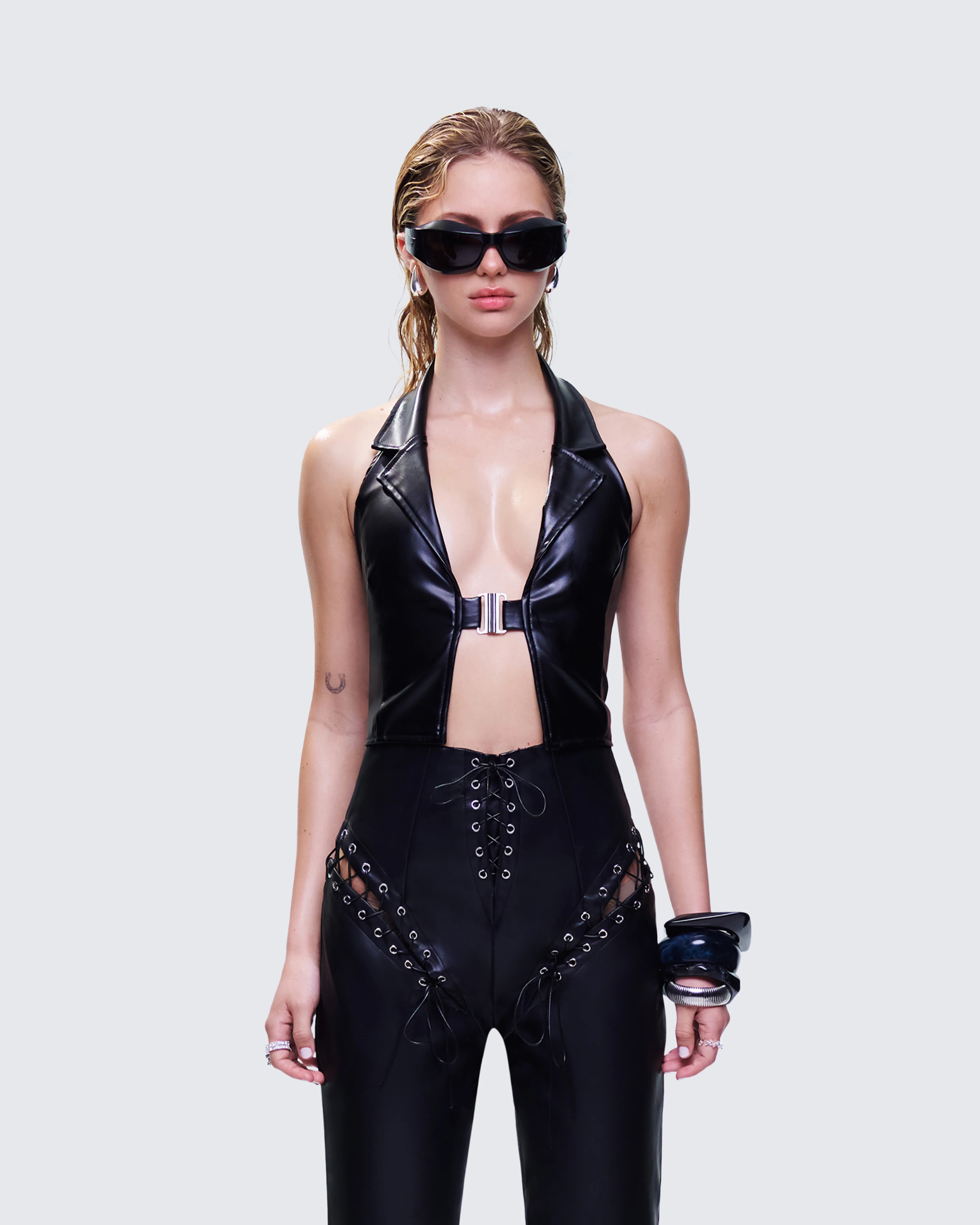 Jaxon Black Leather Top - Image 2