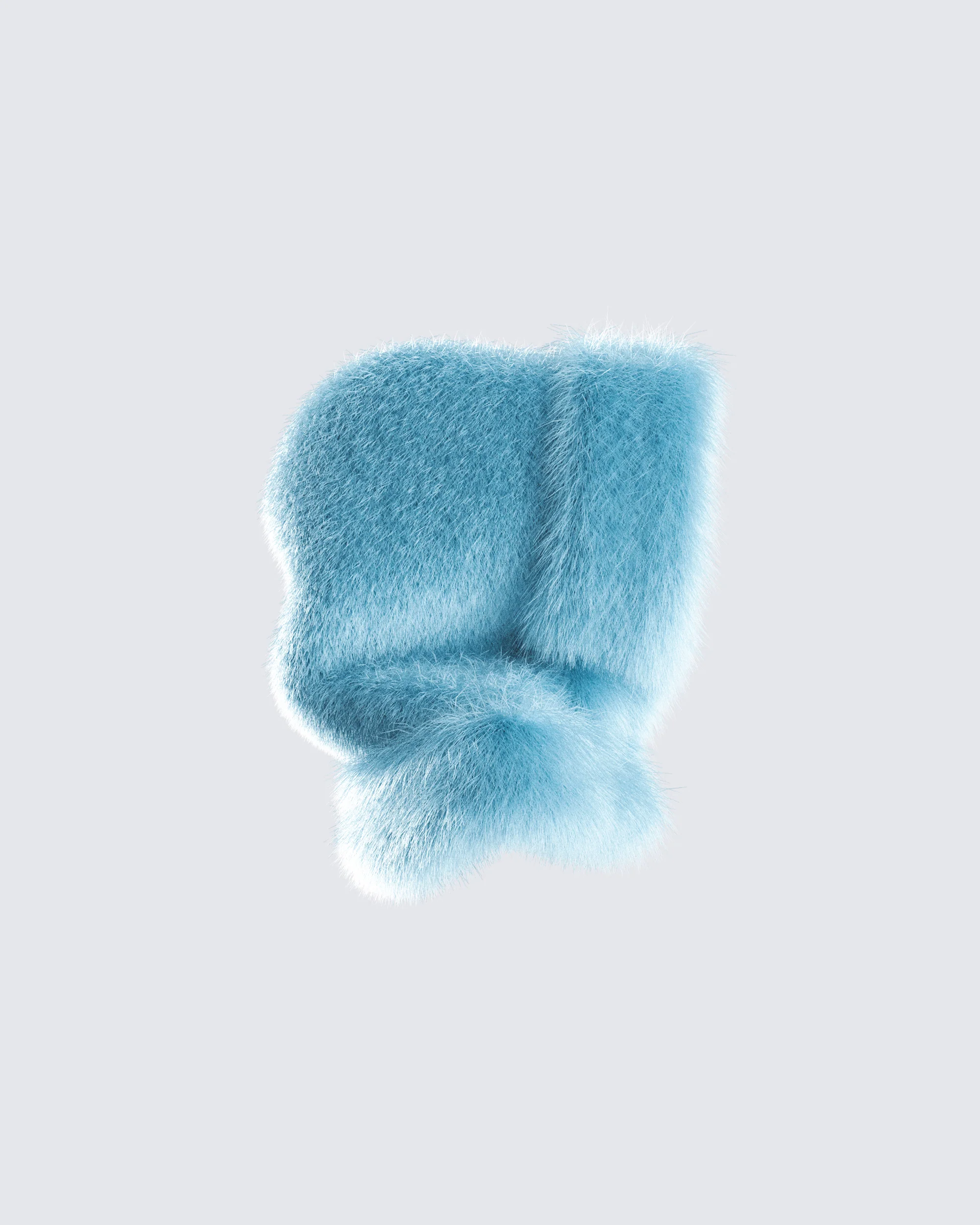Jayden Aqua Fur Hood - Image 2