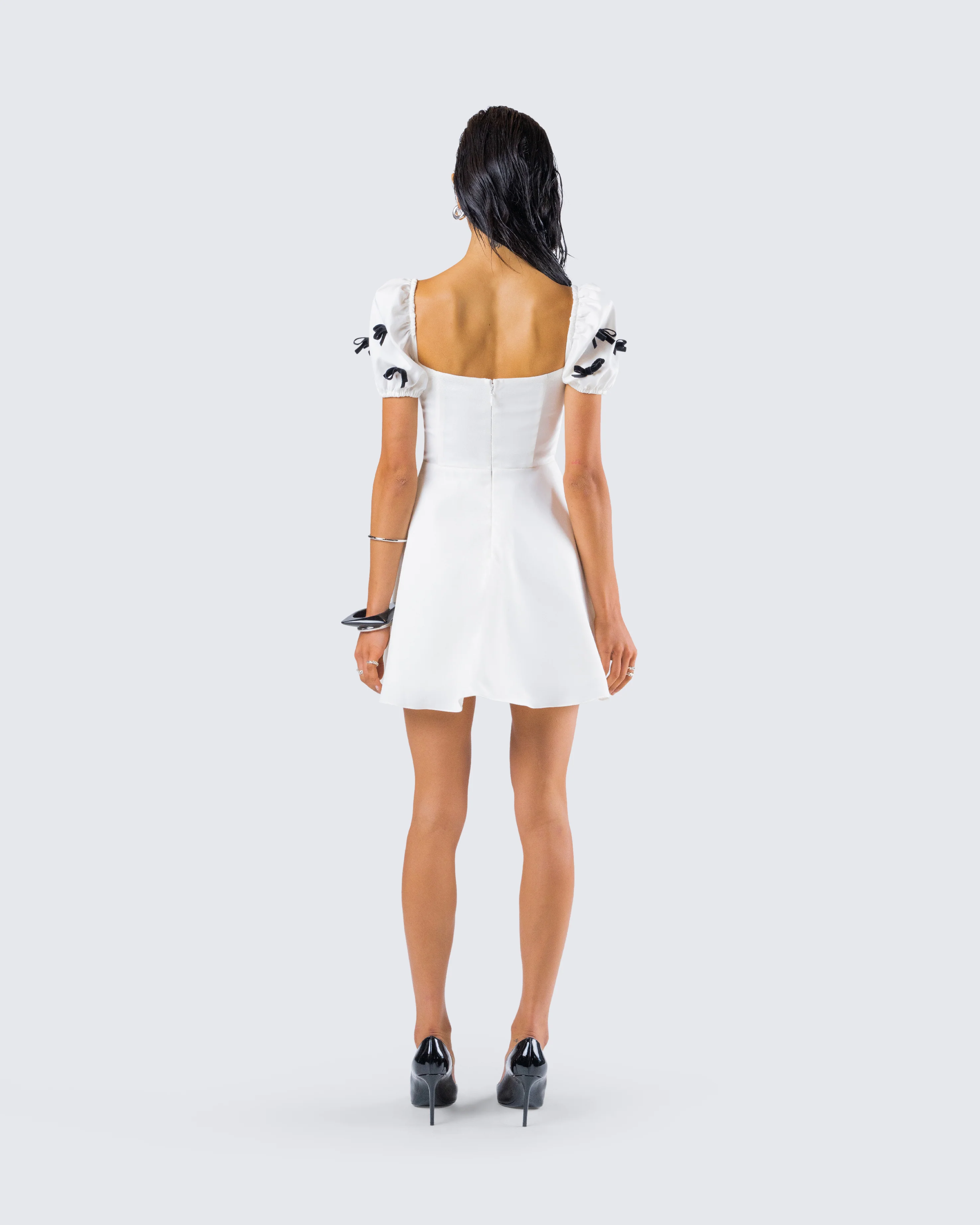 Jayla White Skater Mini Dress - Image 7